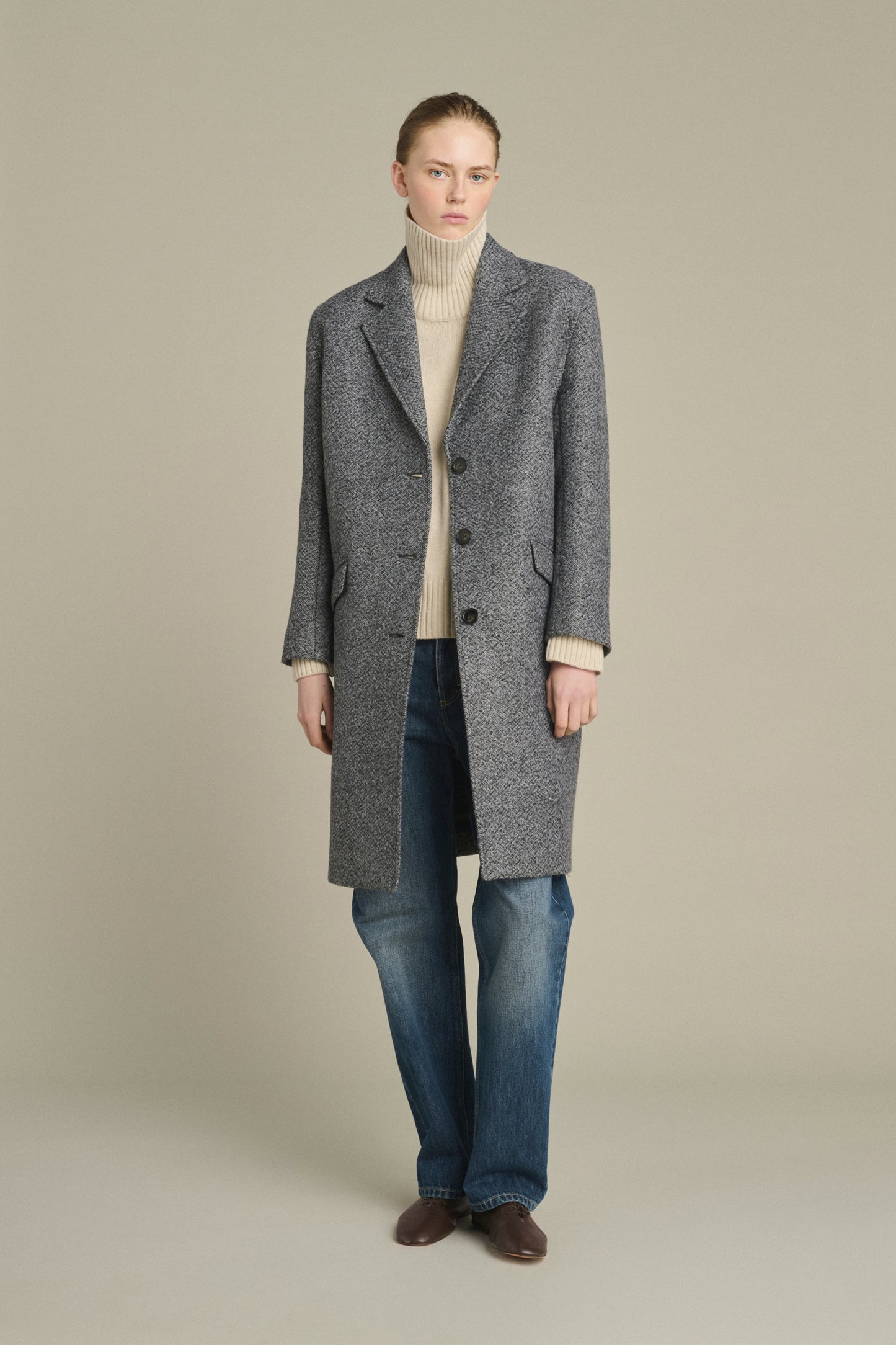 Manteau Leon - Gris/Noir - Laine - Femme