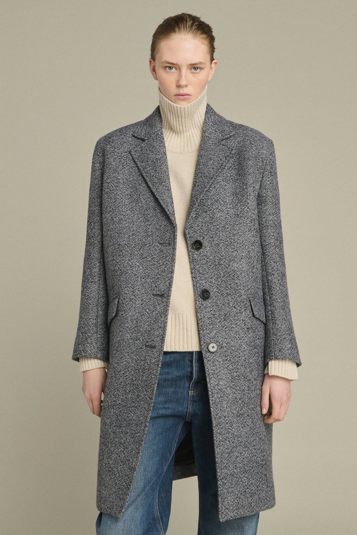 Manteau Leon - Gris/Noir - Laine - Femme vue 5