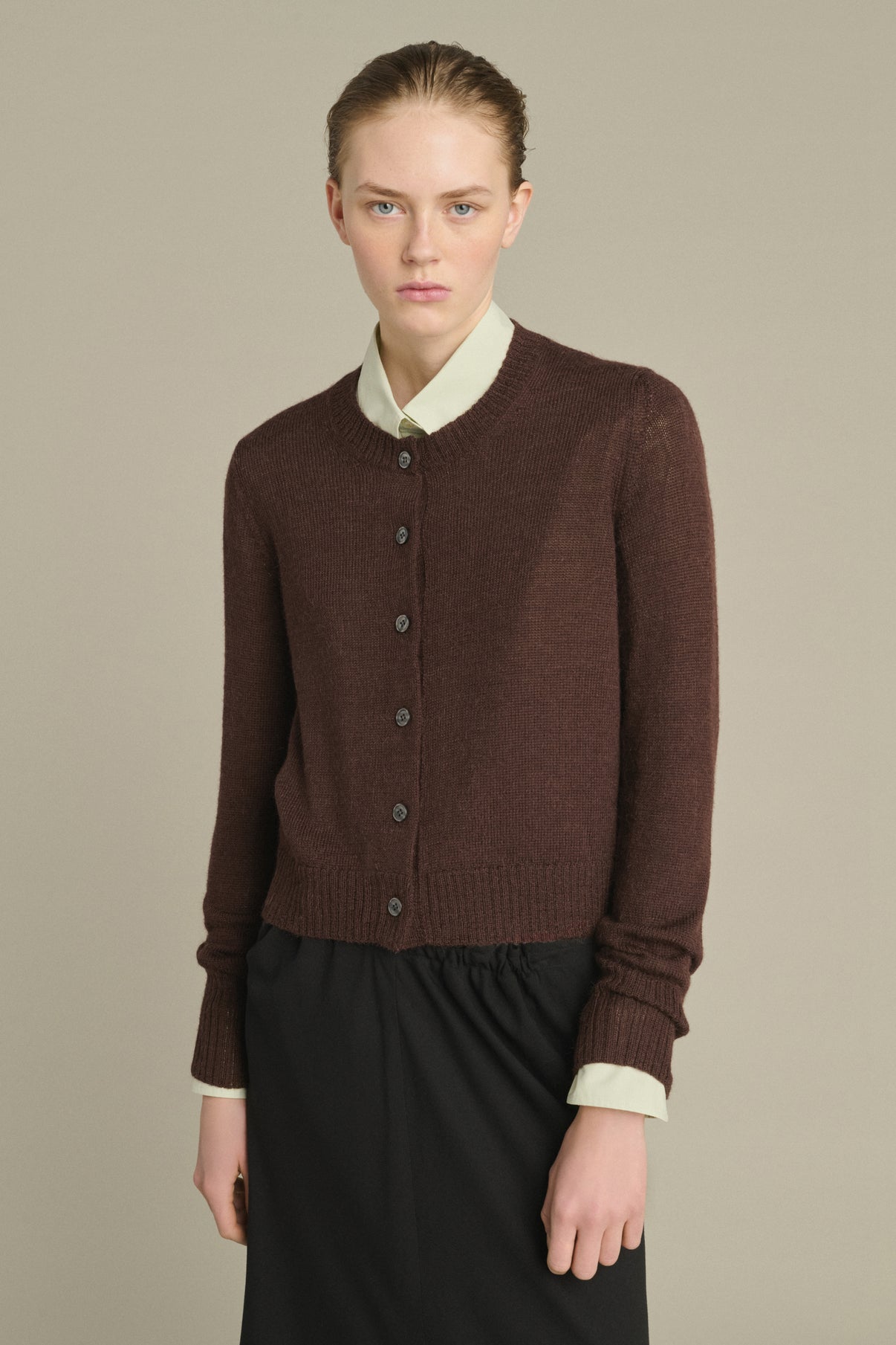 Cardigan Griffith - Marron - Laine - Femme vue 1