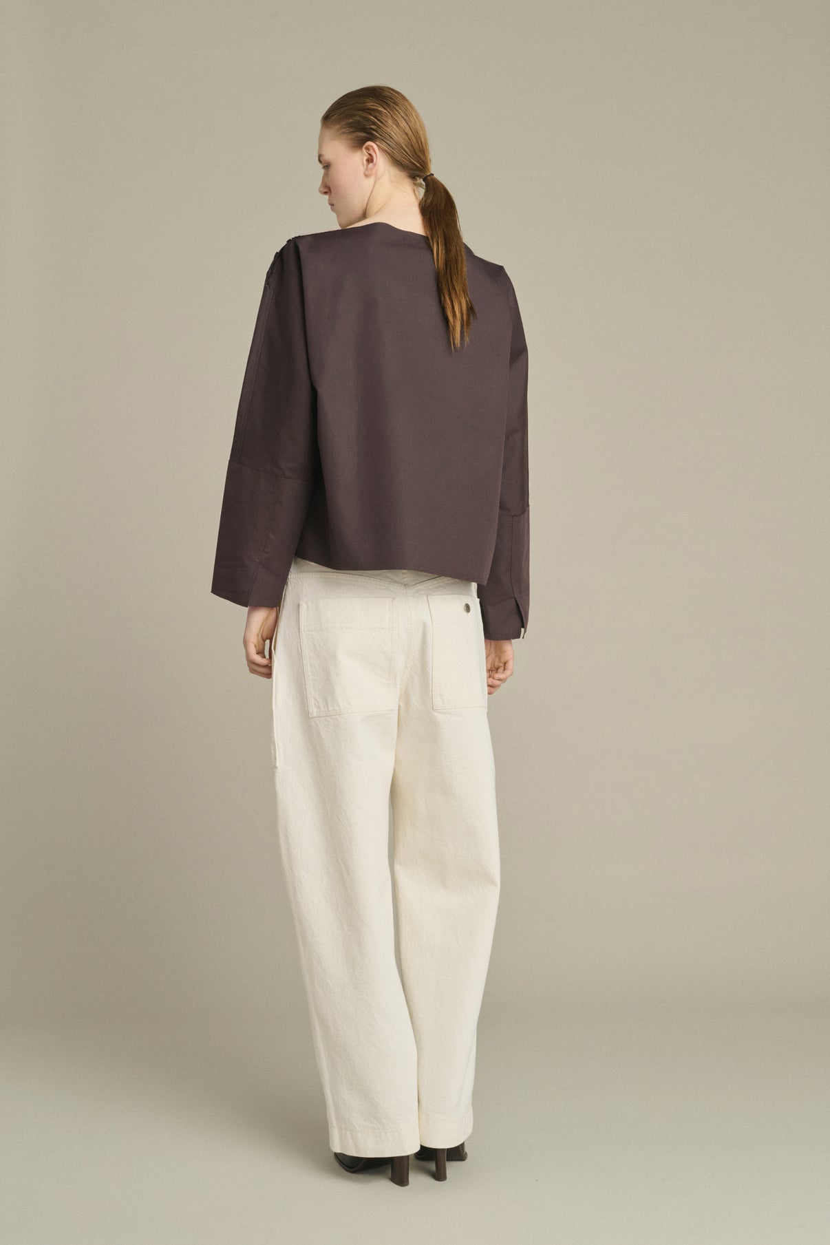 Blouse Kate - Fig/Dark Brown - Cotton - Women vue 2