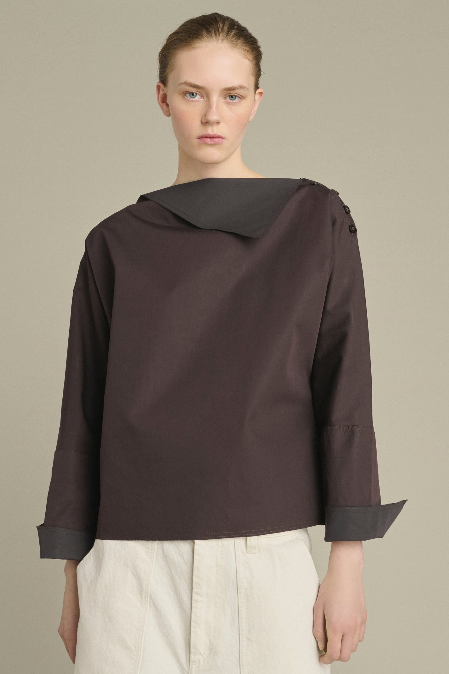 Blouse Kate - Fig/Dark Brown - Cotton - Women