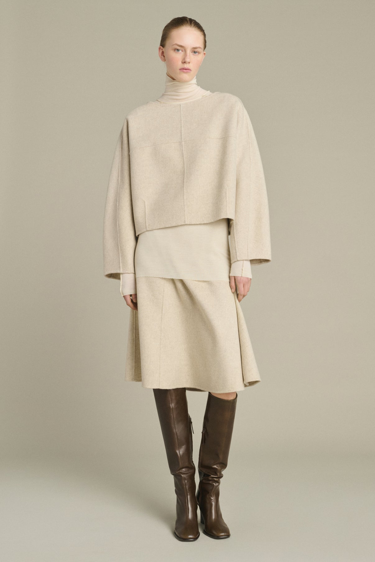 Pull Hora - Écru/Gris - Laine - Femme vue 3