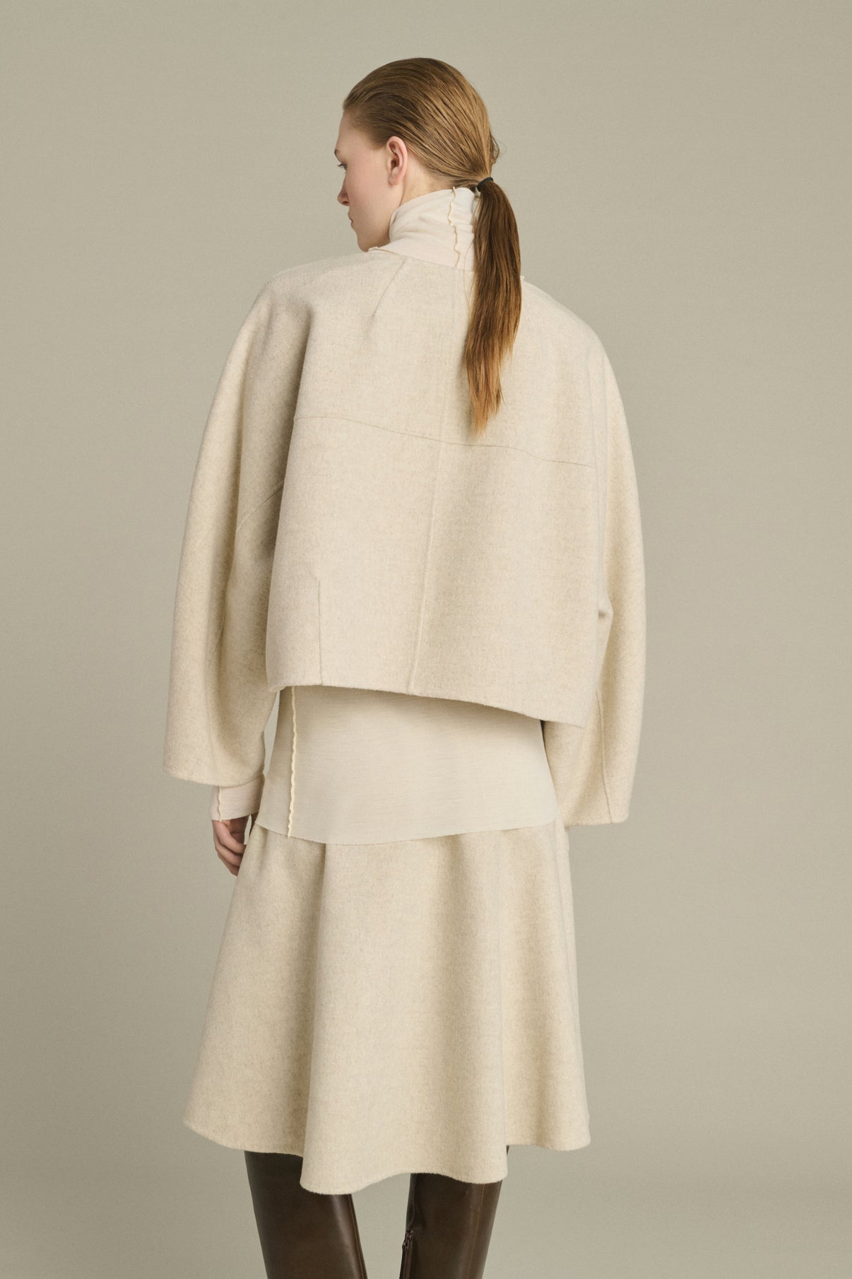 Pull Hora - Écru/Gris - Laine - Femme vue 2