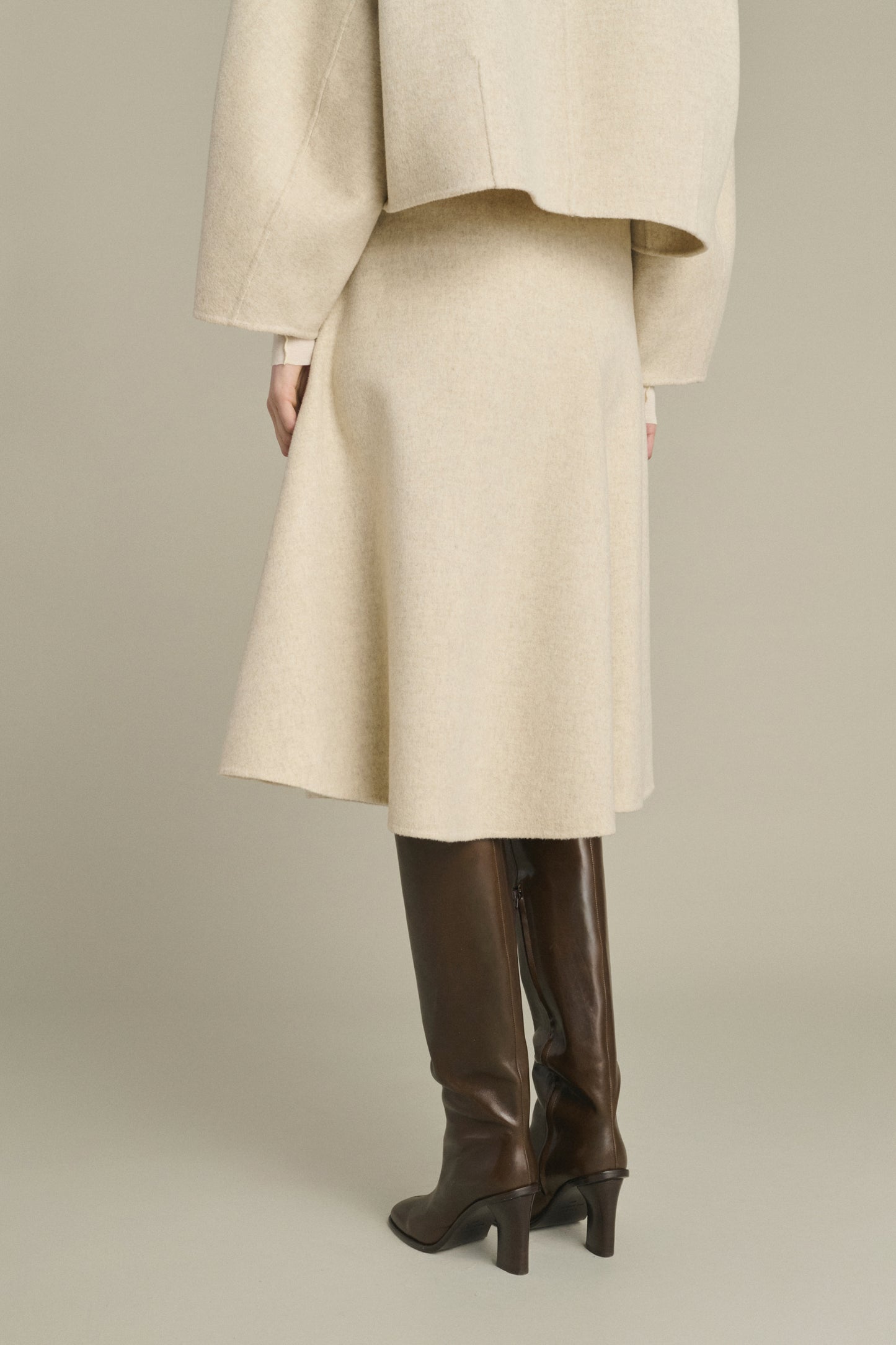 Jupe Kelya - Écru/Gris - Laine - Femme