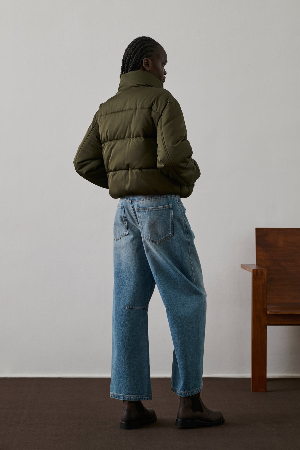 Puffer Jacket Doudoune Femme Kaki Flore Down Jacket Khaki Woman