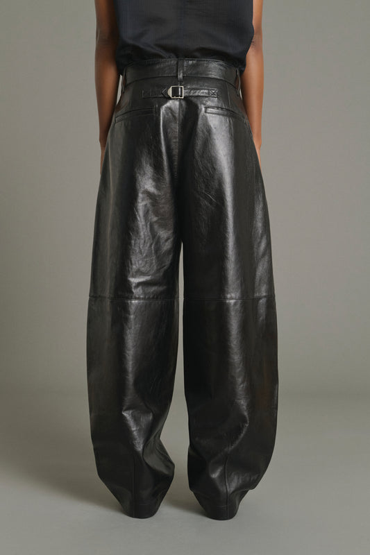 Pantalon Julien - Noir - Cuir - Femme