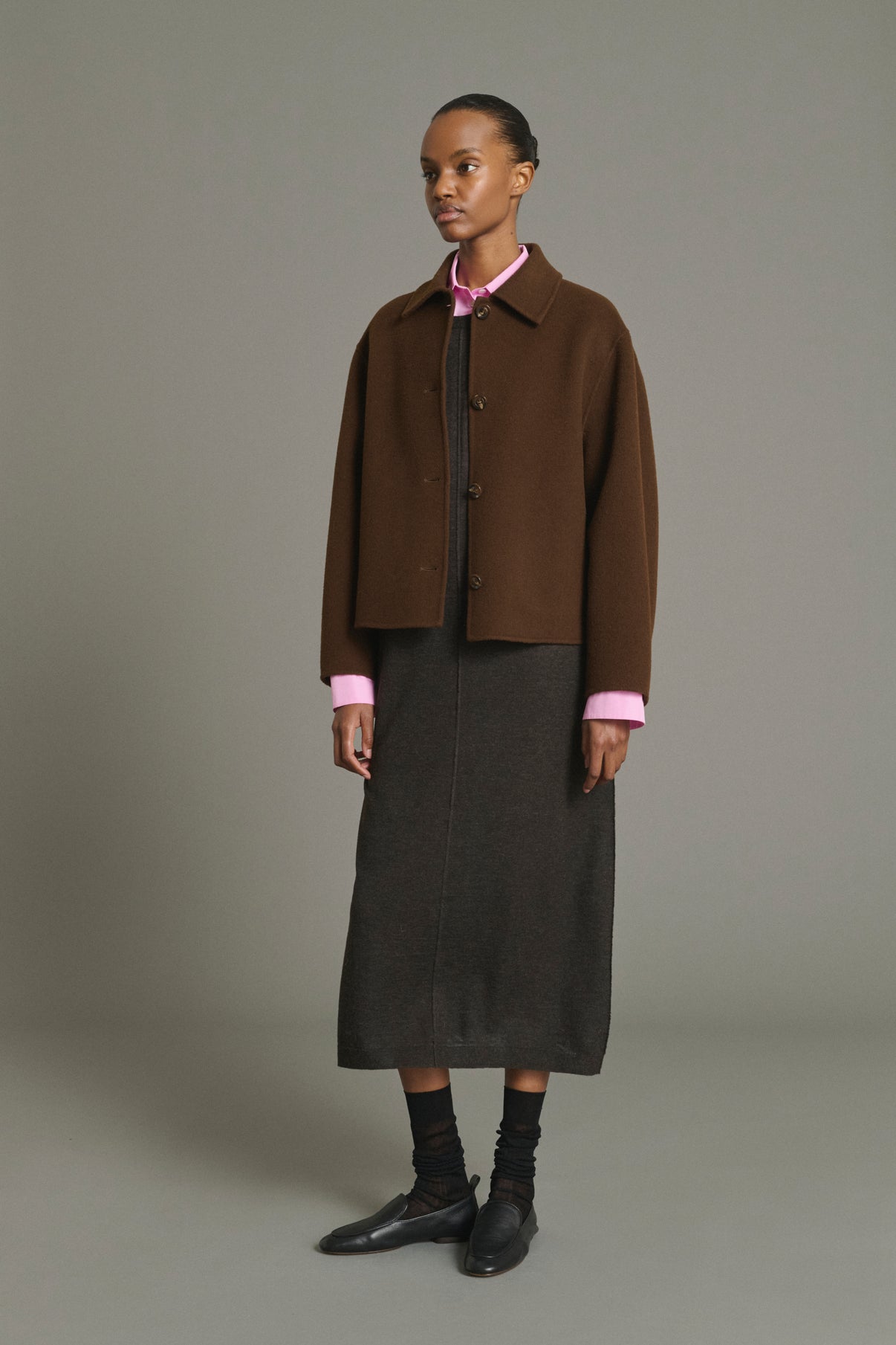 Manteau Gyoda - Chocolat - Laine - Femme vue 1