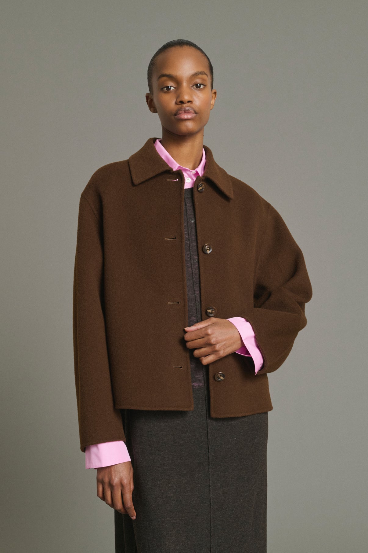 Manteau Gyoda - Chocolat - Laine - Femme vue 3