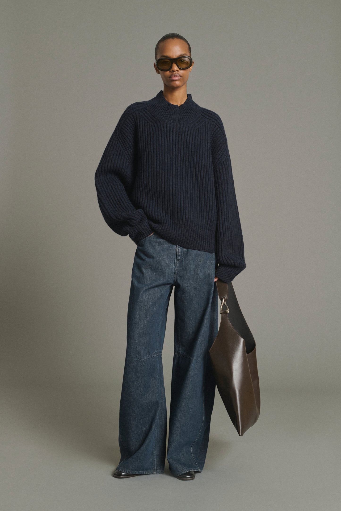 Flamand Pullover - Navy Merino Wool Chunky Ribbed - Soeur