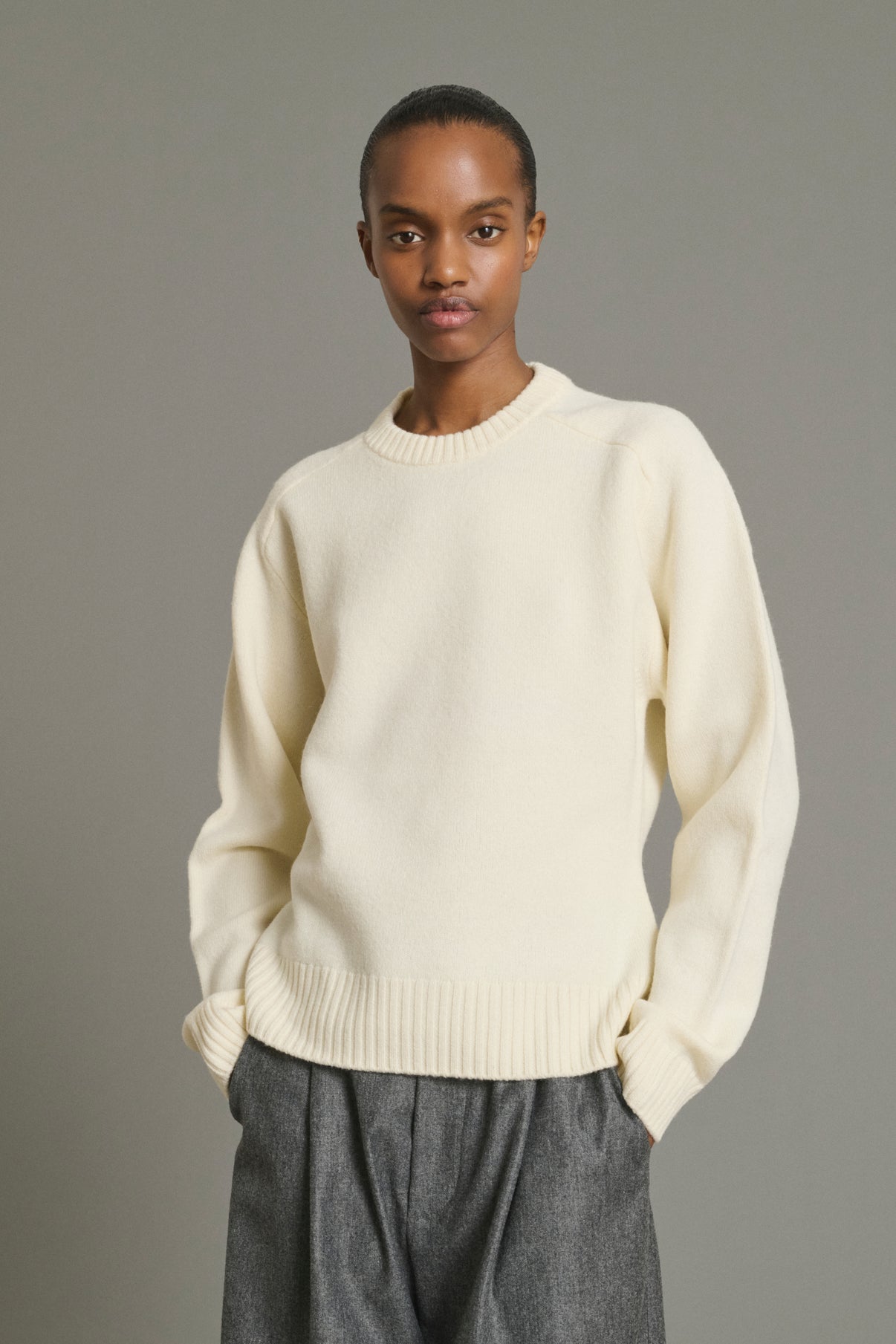 Pullover Jeremie - Ecru - Merino Wool - Women vue 3
