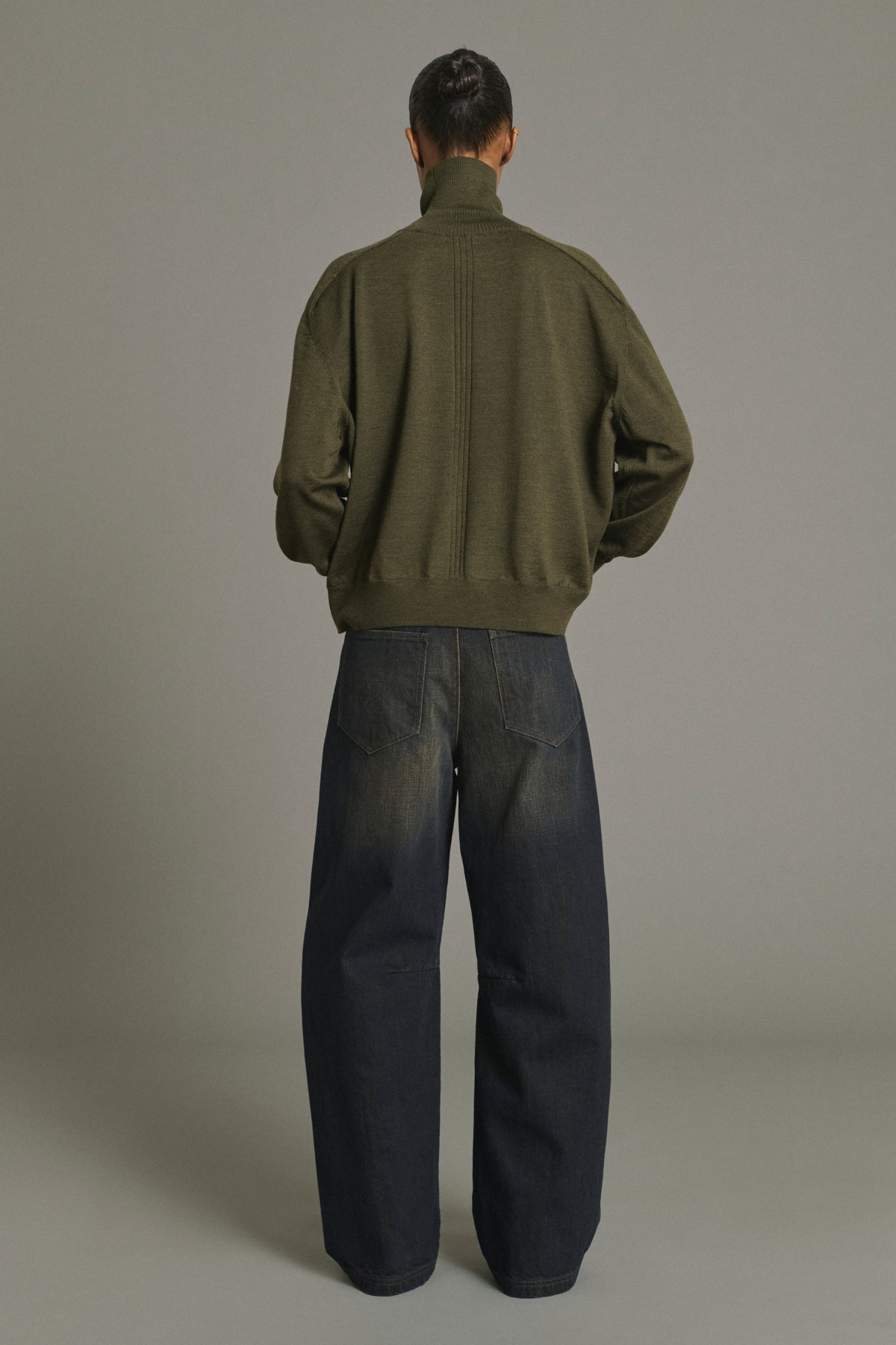 Pull Nord - Kaki Foncé - Laine Mérinos - Femme vue 2