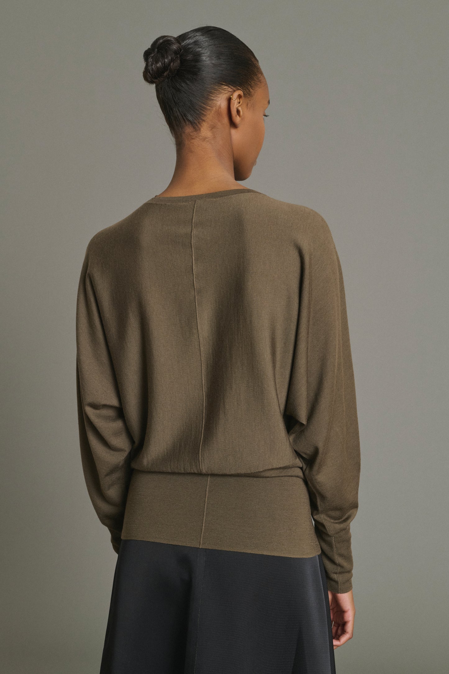 Pull Lina - Kaki - Laine Mérinos - Femme