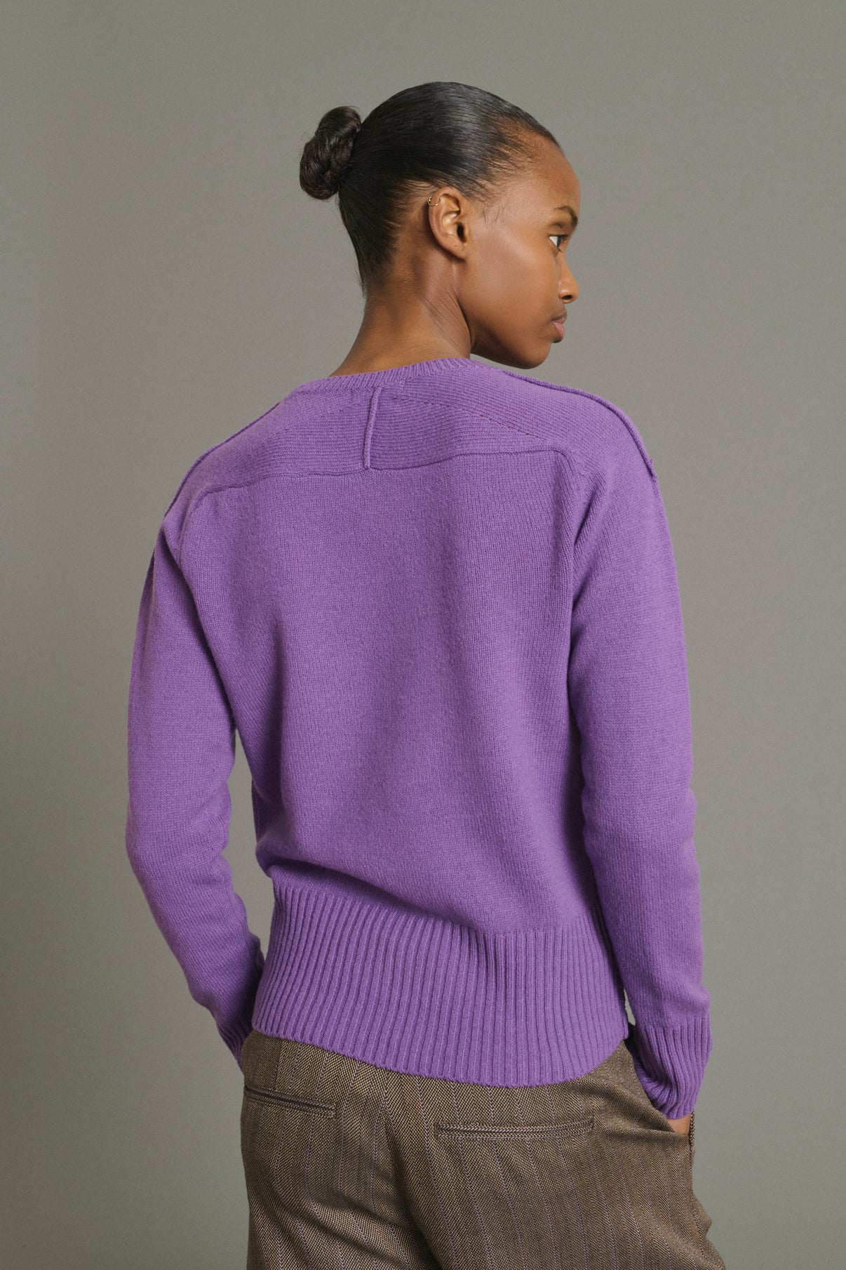 Pull Jamie - Violet - Laine Mérinos - Femme vue 4