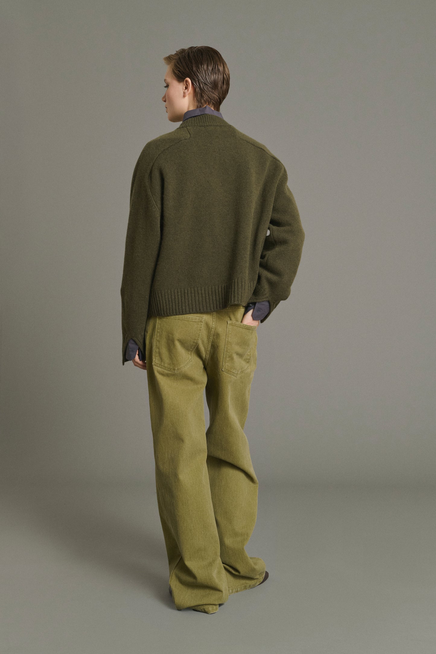 Pullover Will - Khaki Marl - Merino Wool - Women