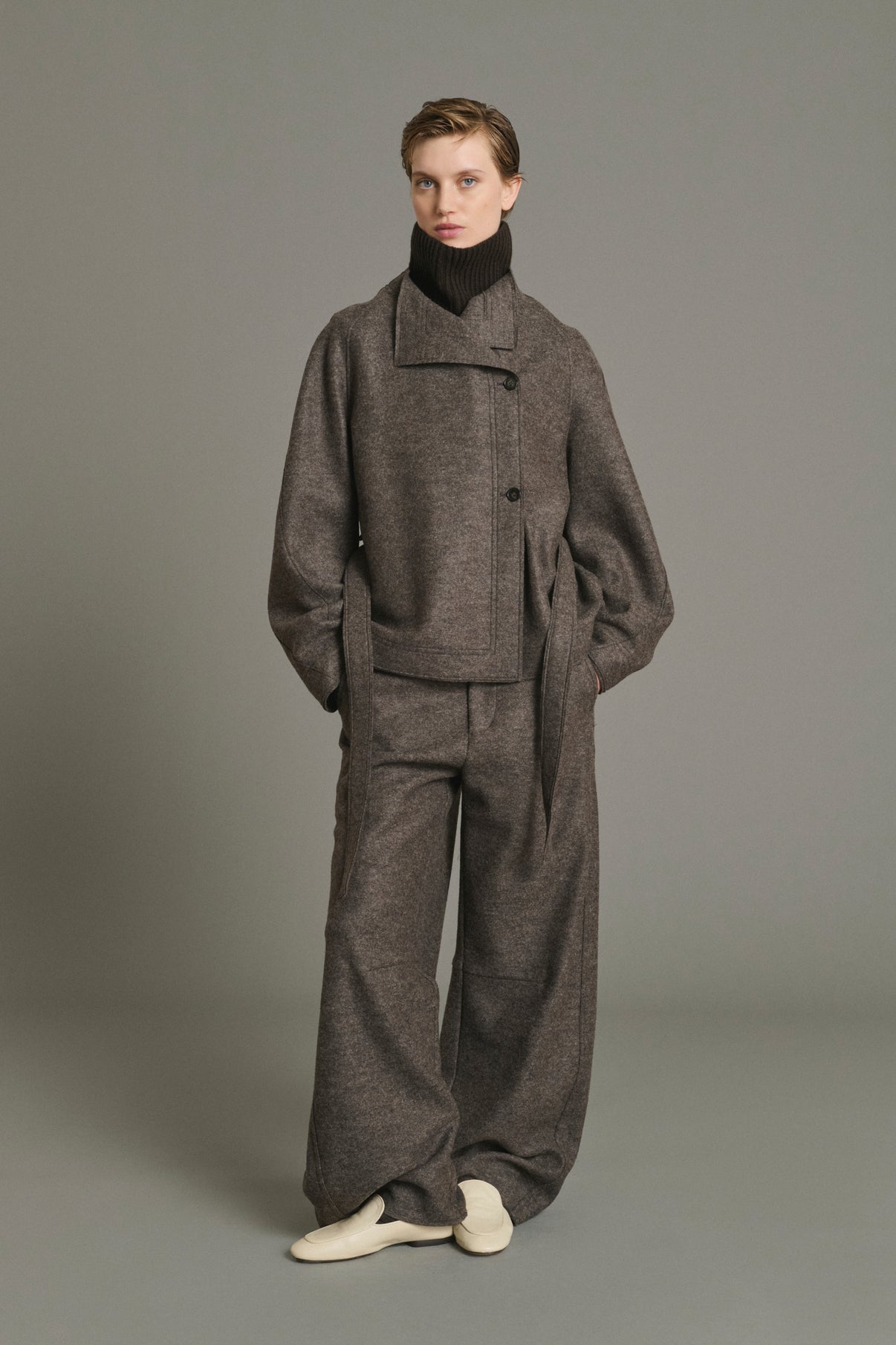 Veste Theia - Taupe Chiné - Laine - Femme vue 3