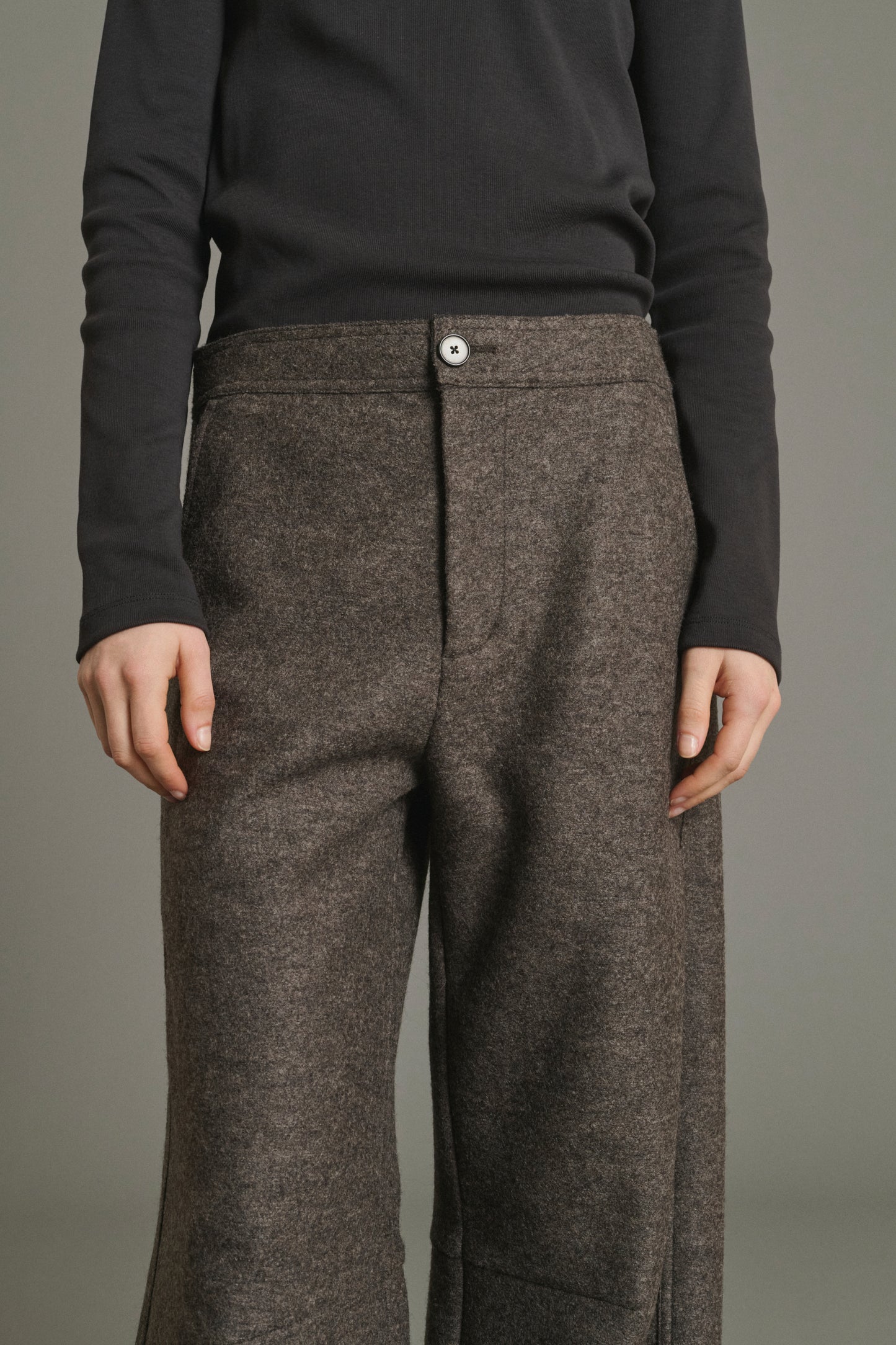 Pantalon Gibson - Taupe Chiné - Laine - Femme