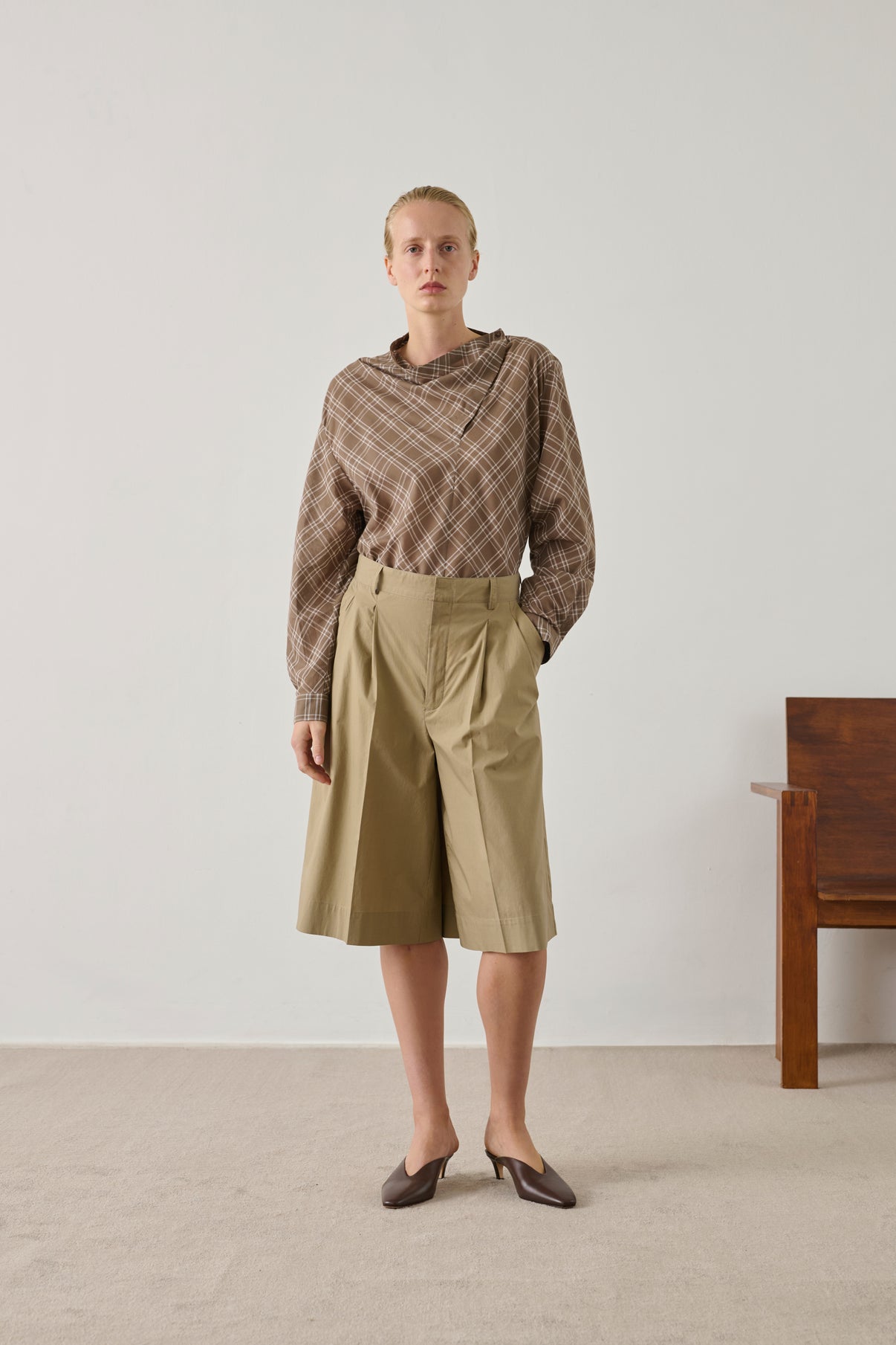 Blouse Irving - Marron Glacé/Écru - Coton - Femme vue 2