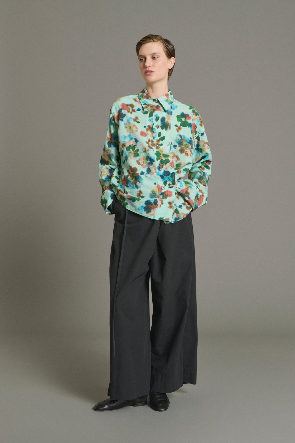 Chemise Lepic - Turquoise - Soie - Femme vue 3