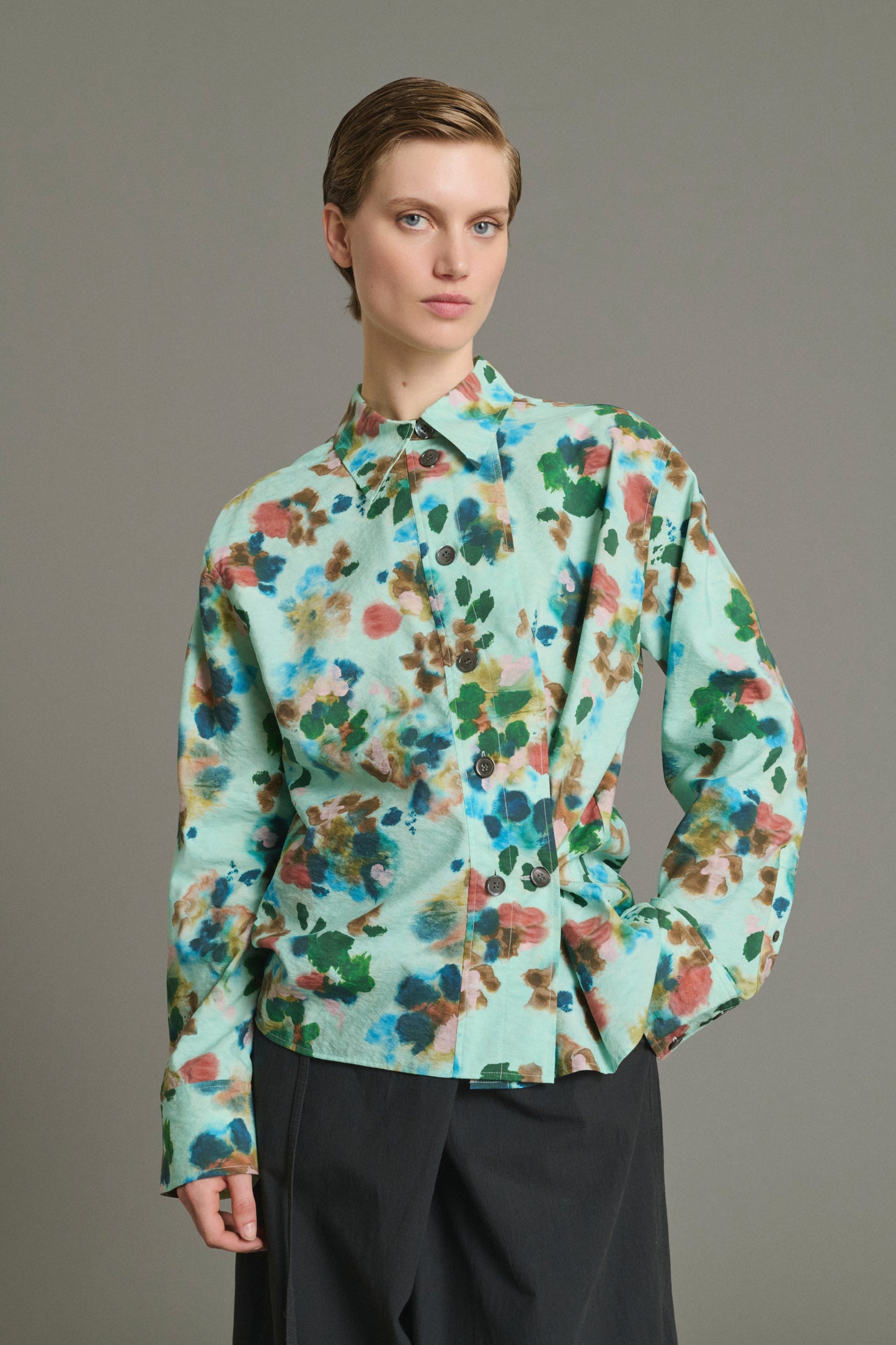 Chemise Lepic - Turquoise - Soie - Femme