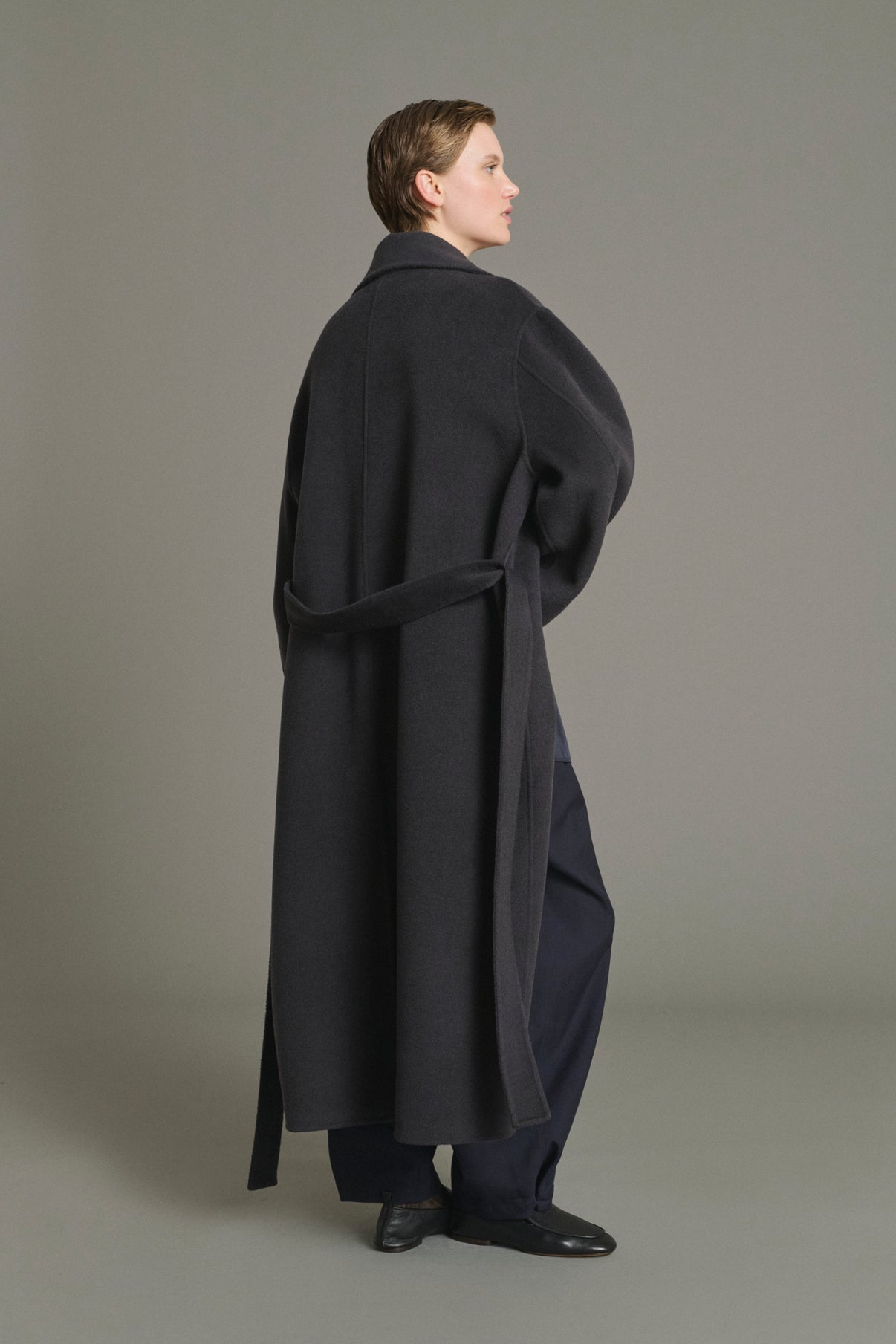Manteau James - Charbon - Laine - Femme vue 2