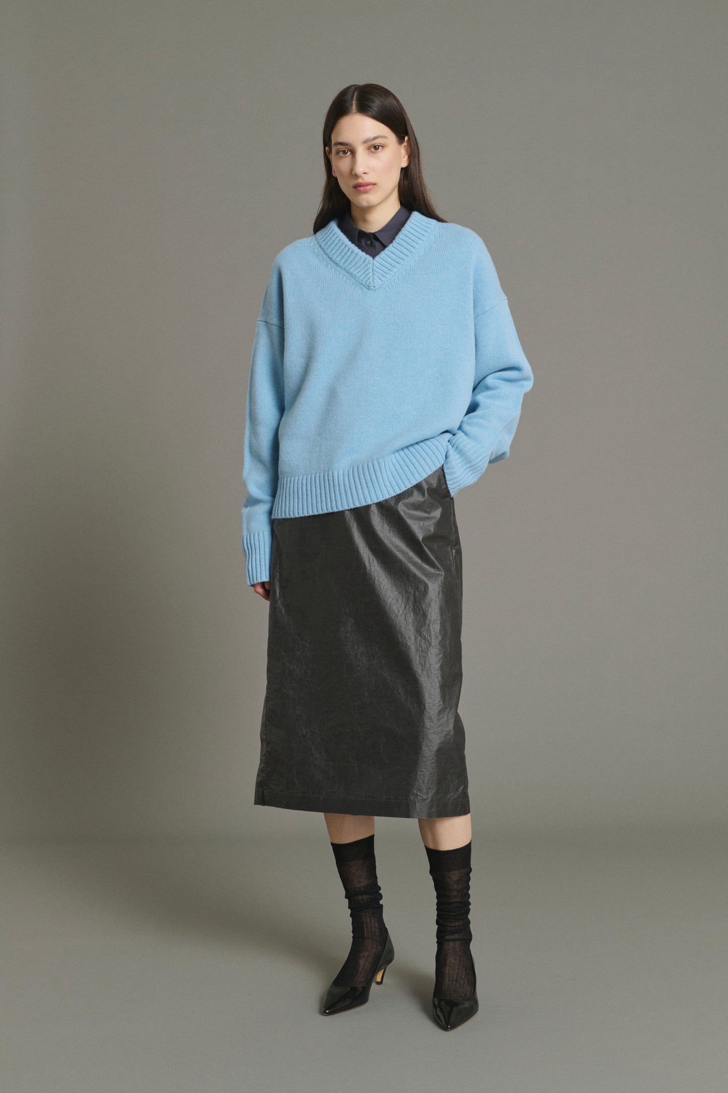 Pull Julie - Bleu Clair - Laine Mérinos - Femme