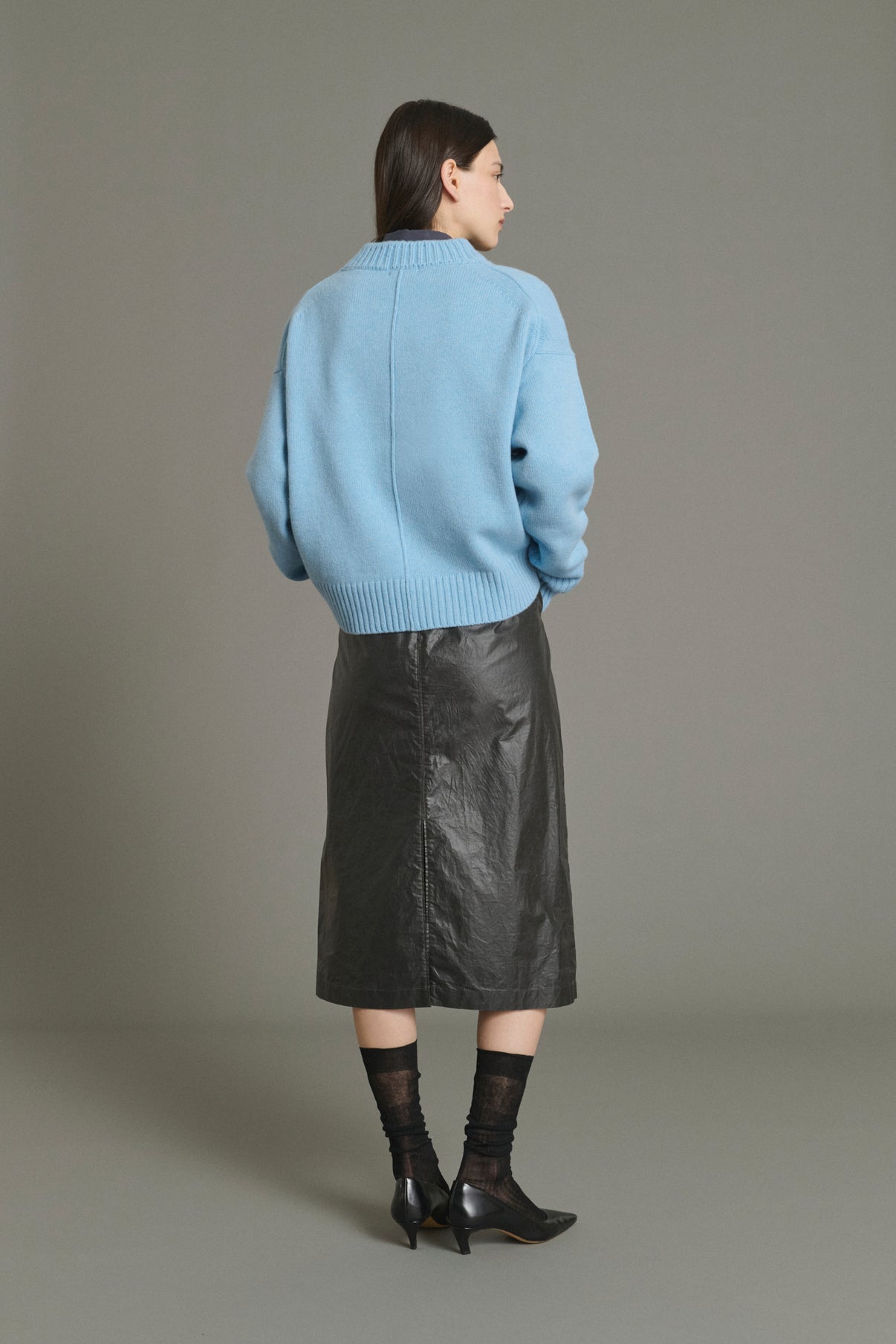 Pull Julie - Bleu Clair - Laine Mérinos - Femme vue 2