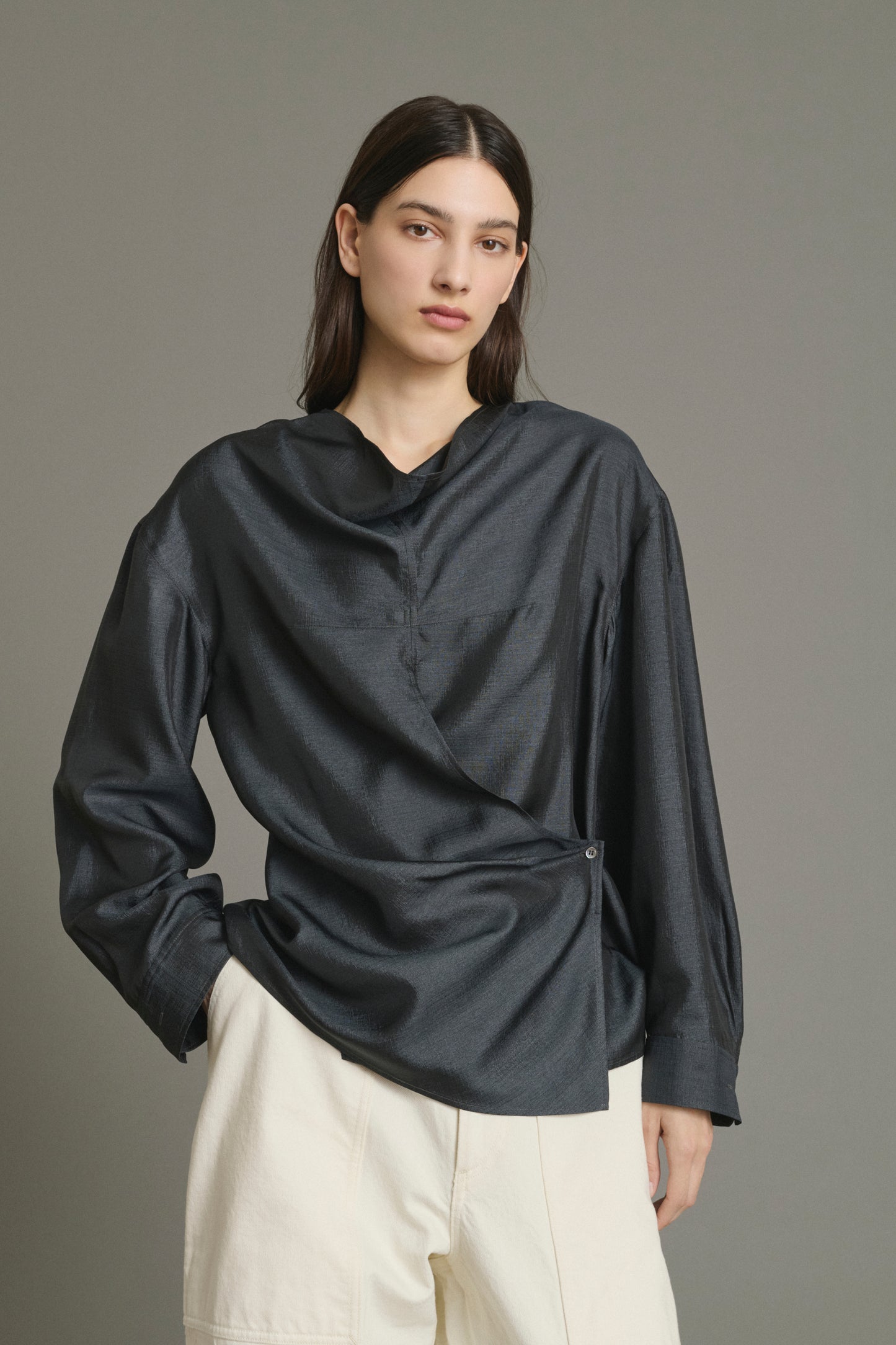 Blouse Jenny - Gris Anthracite - Soie - Femme