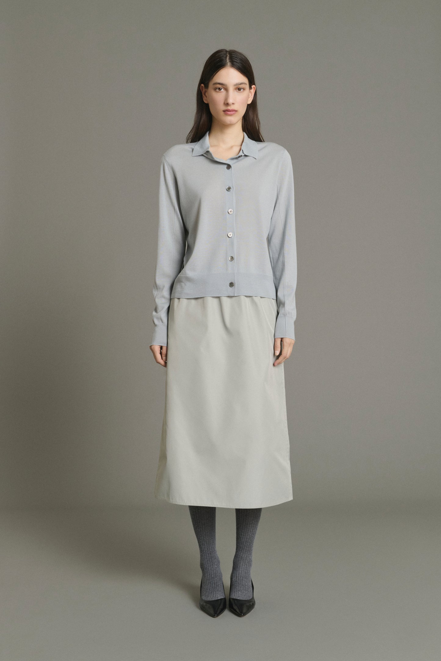 Cardigan Hailey - Bleu Pâle - Laine Mérinos - Femme