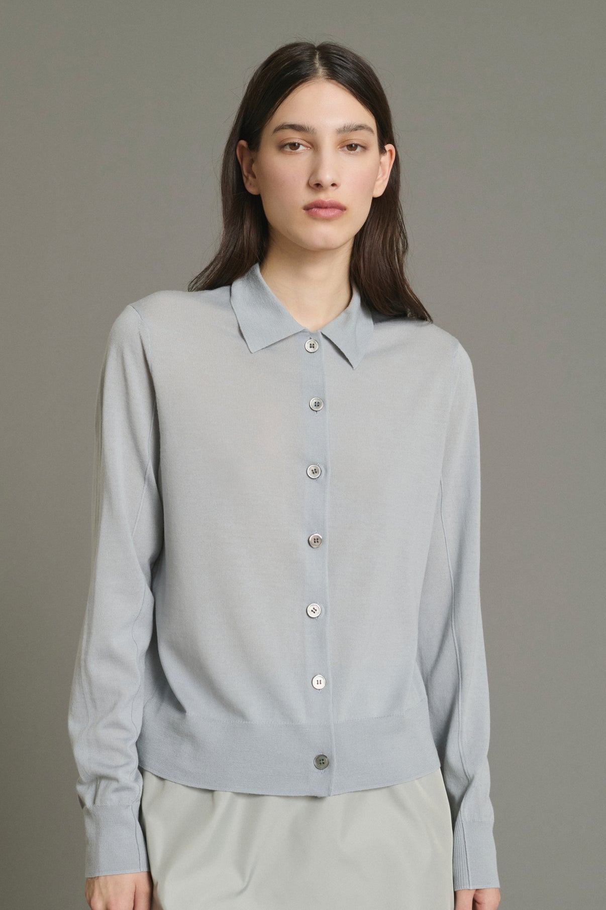Cardigan Hailey - Bleu Pâle - Laine Mérinos - Femme vue 3
