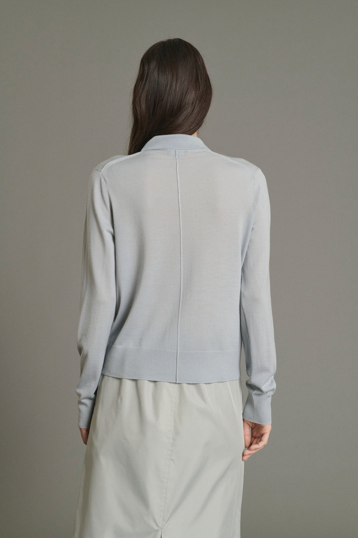 Cardigan Hailey - Bleu Pâle - Laine Mérinos - Femme vue 4
