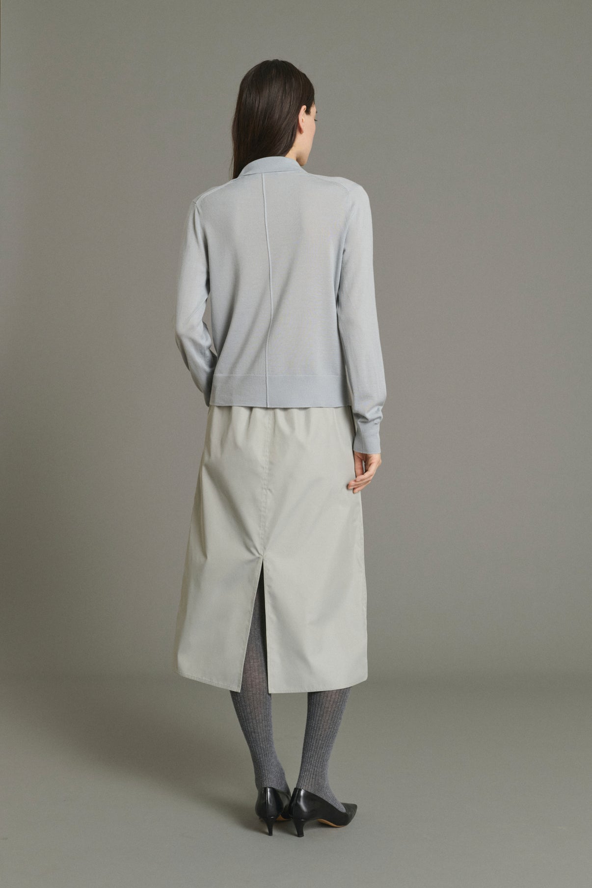 Cardigan Hailey - Bleu Pâle - Laine Mérinos - Femme vue 2