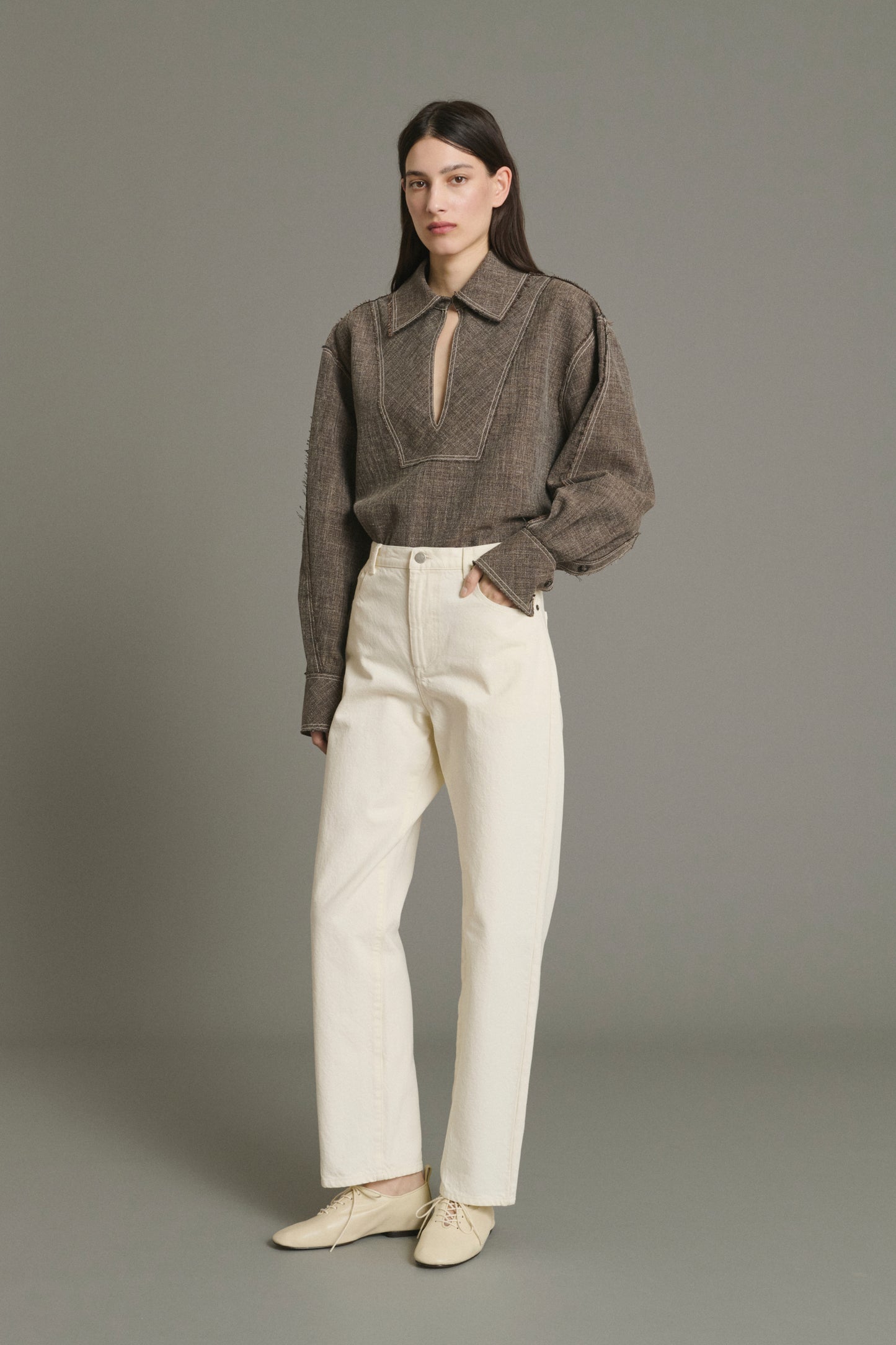 Jean Barnabe - Écru Denim Souple Femme - Soeur