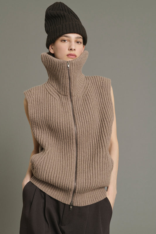 Veste Kristen - Beige Chiné - Laine Mérinos - Femme