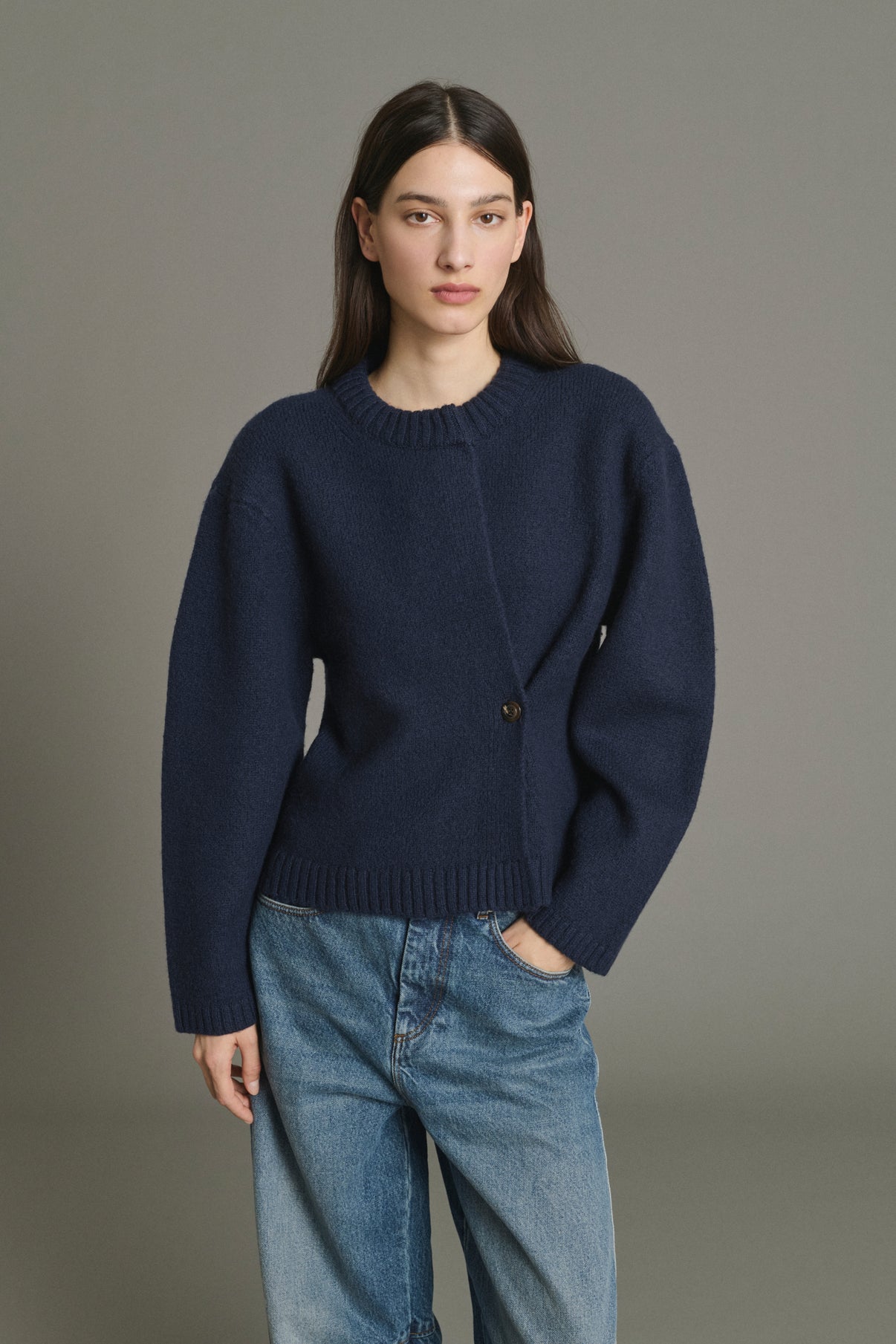 Cardigan Galileo - Navy - Laine Mérinos - Femme vue 1