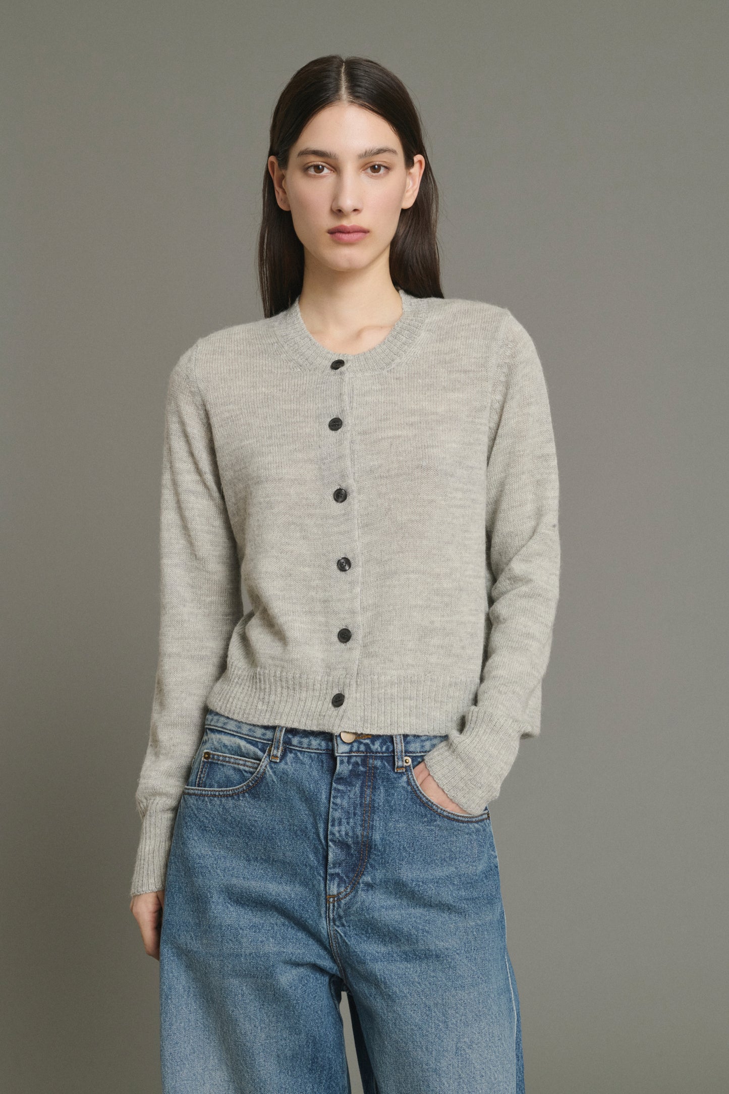 Cardigan Griffith - Gris Clair Chiné - Laine - Femme