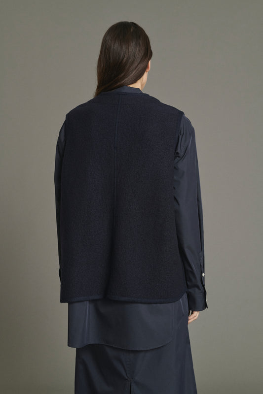Veste Chicago - Navy Laine Bouillie Femme - Soeur