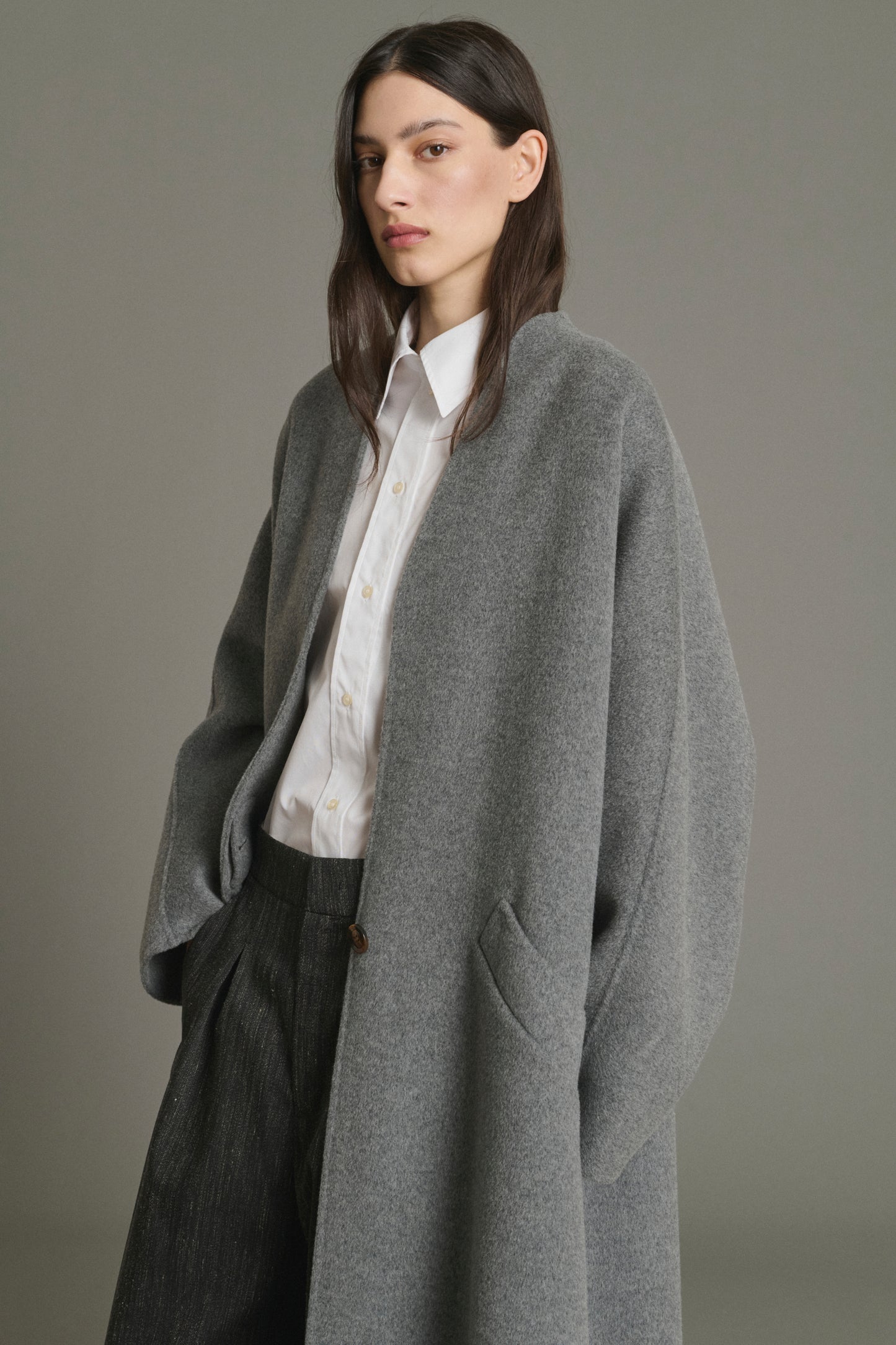 Harrow coat - Light Grey - Wool - Women