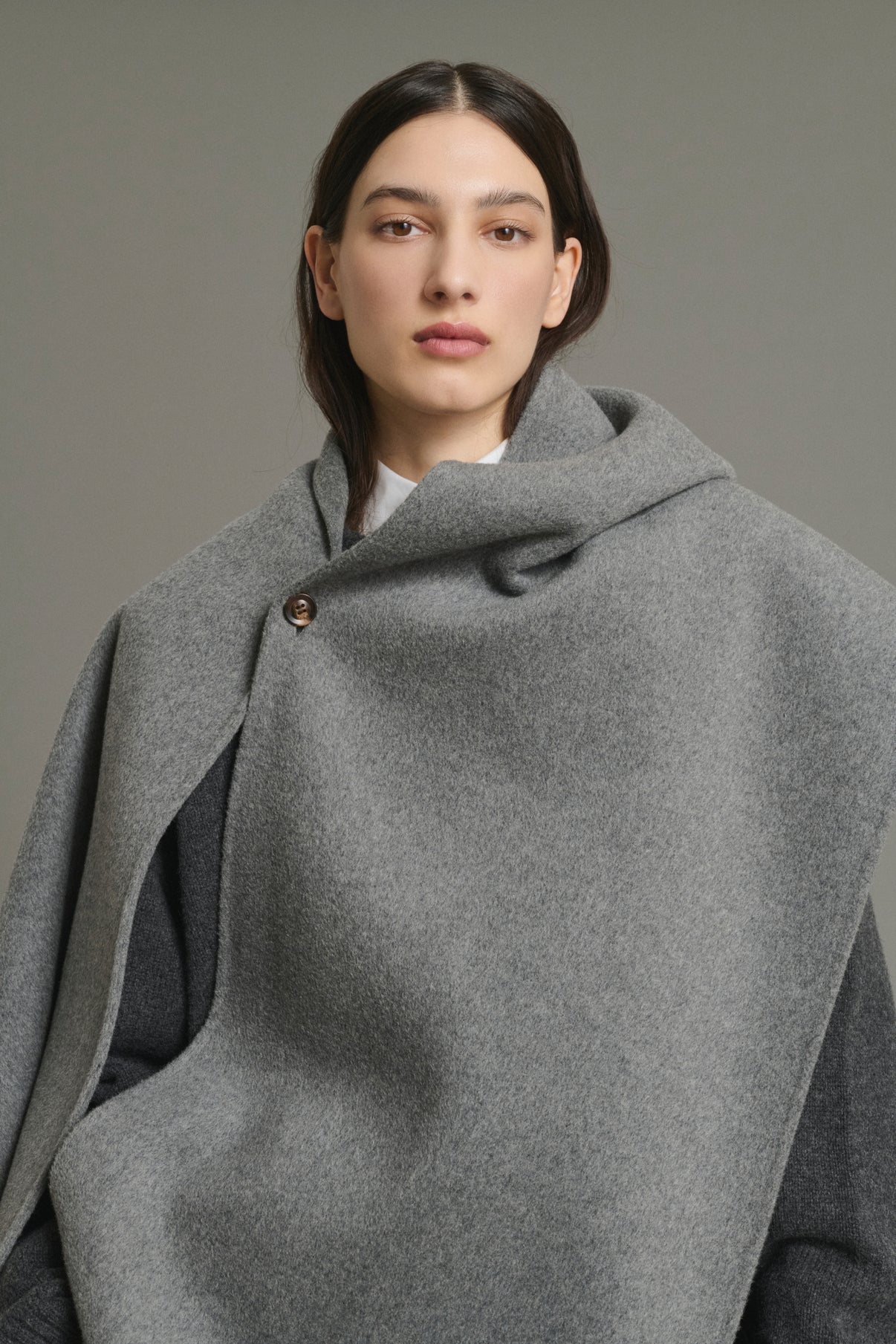 Cape Lisette - Gris Clair - Laine - Femme vue 3