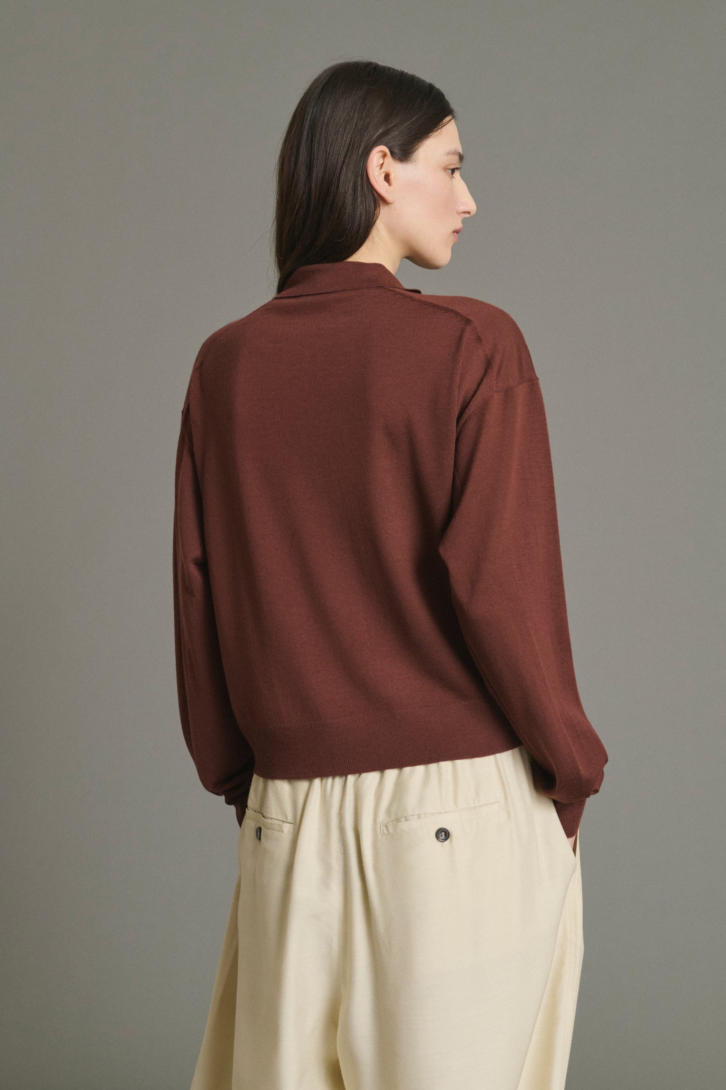 Pull Fleming - Acajou - Laine Mérinos - Femme