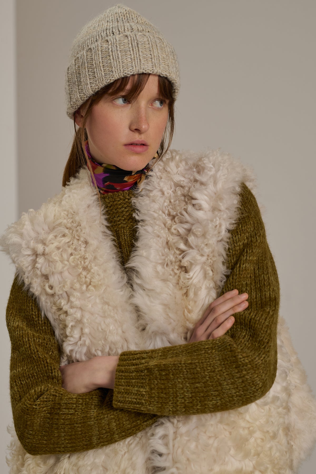 Bonnet Blizzard - Gris/Écru - Laine - Femme vue 2