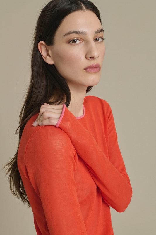 Robe Irene mini rouge orangé en maille Soeur & TL180 - Soeur