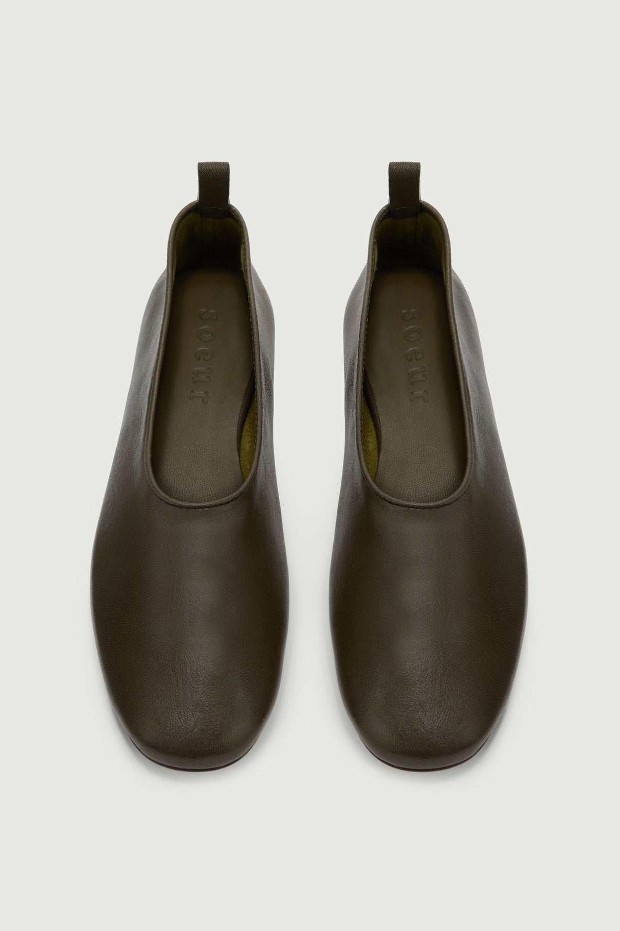 Ballerines Bala - Kaki Foncé - Cuir - Femme vue 3
