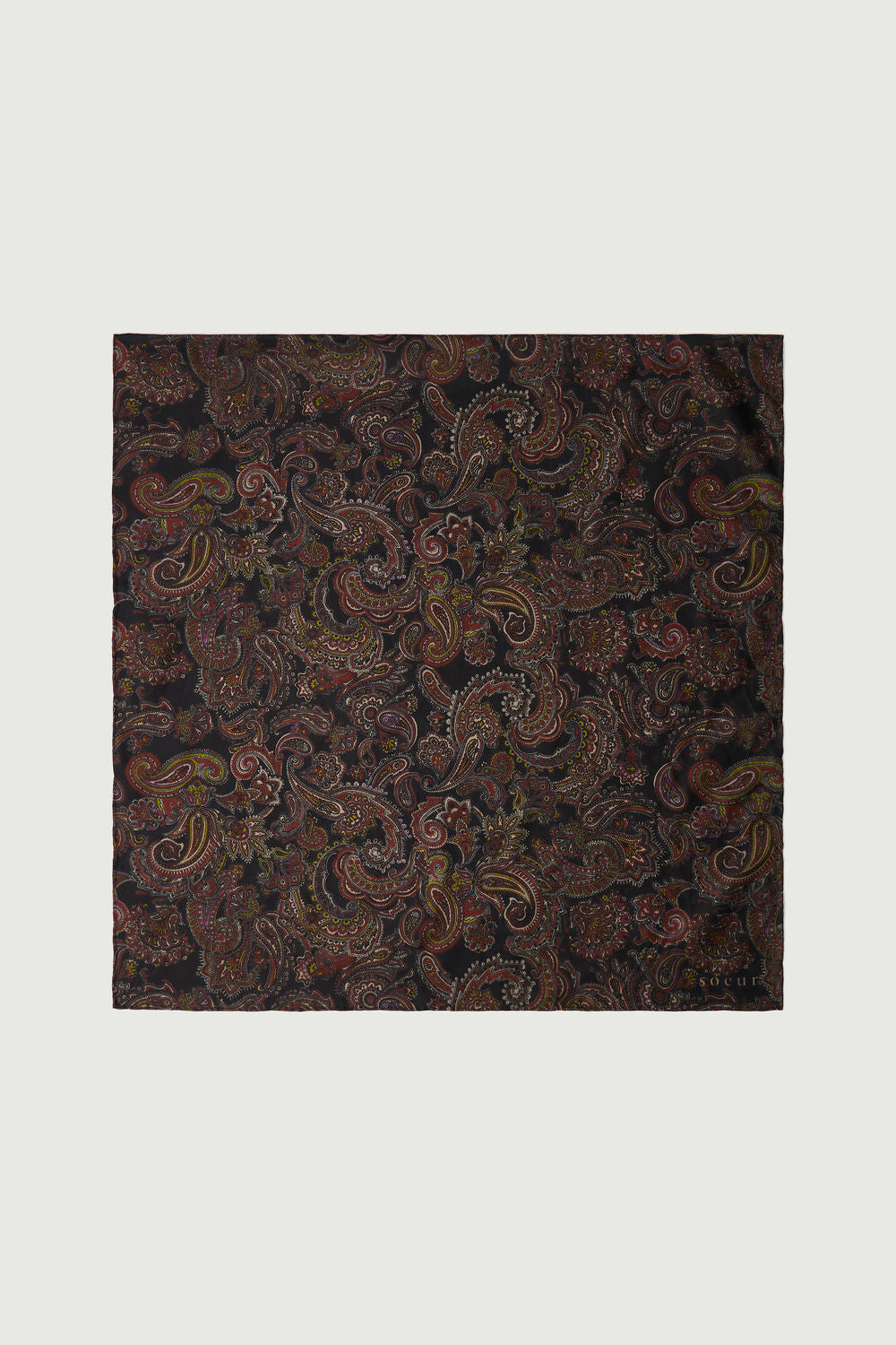 Foulard Dalton - Gris Marron - Soie - Femme vue 2