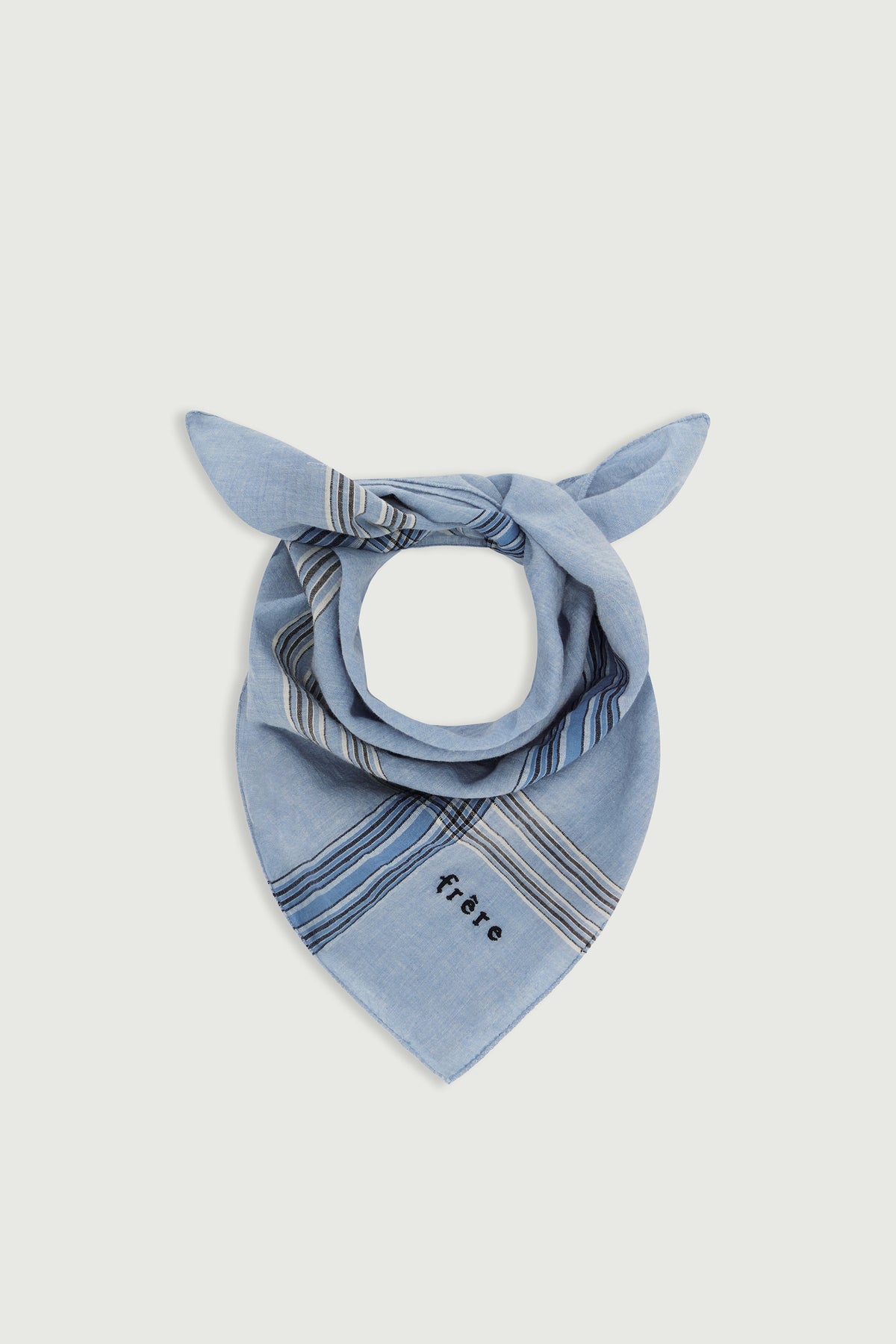 Foulard Paulin - Bleu Ciel/Noir - Coton - Homme vue 3