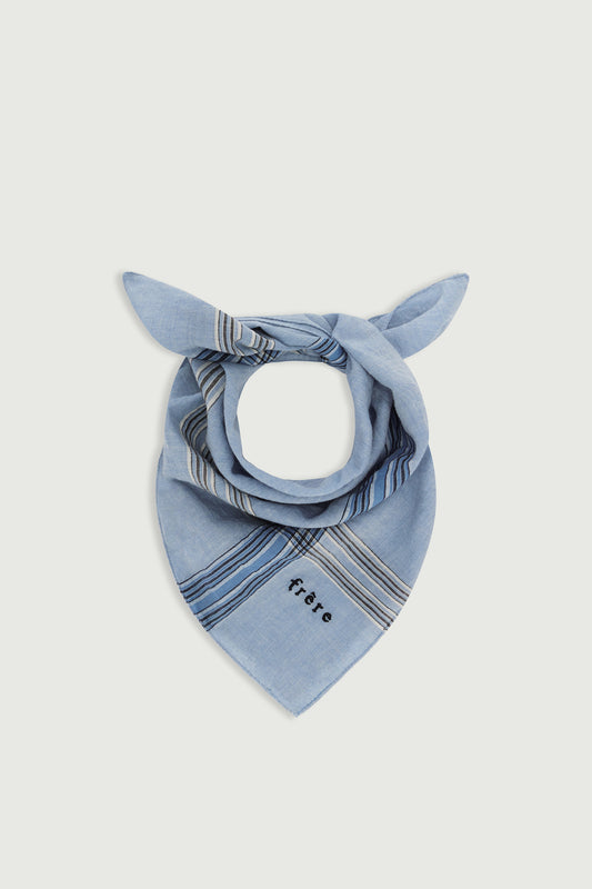 Foulard Paulin - Bleu Ciel/Noir - Coton - Homme