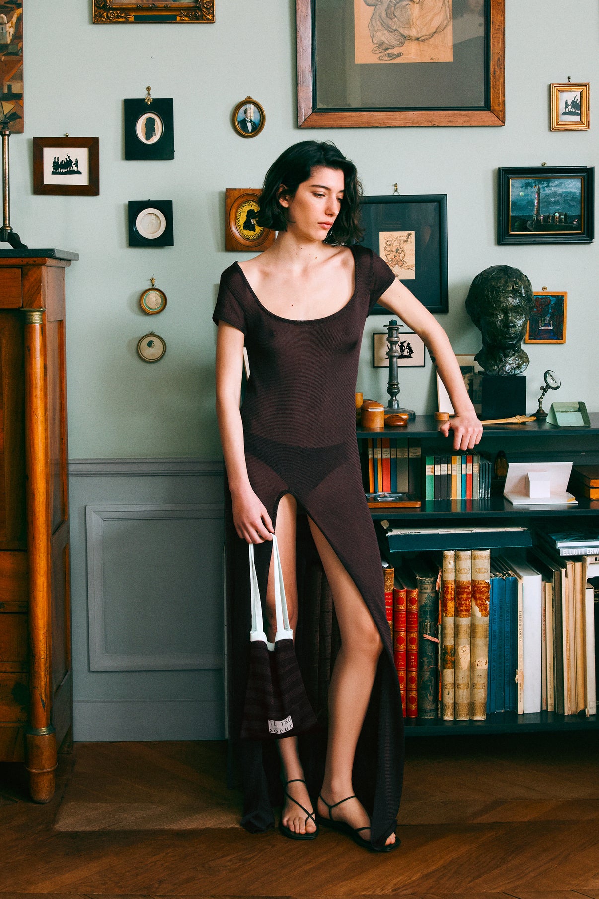 Robe Ornella longue moka fendue Soeur & TL180 - Soeur vue 5