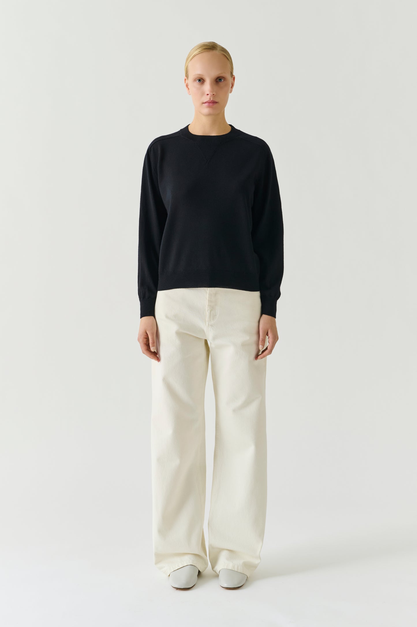 Pull Pio - Noir - Laine Mérinos - Femme