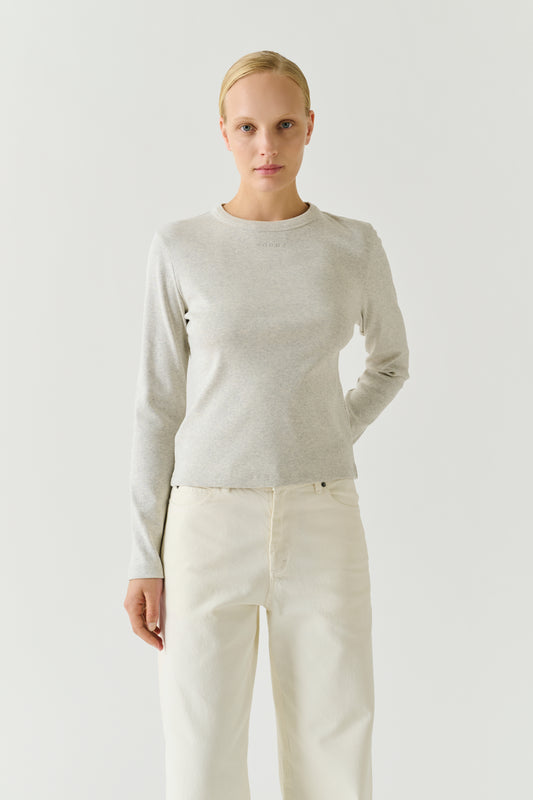 Tee-Shirt Flavie - Gris Chiné - Coton - Femme
