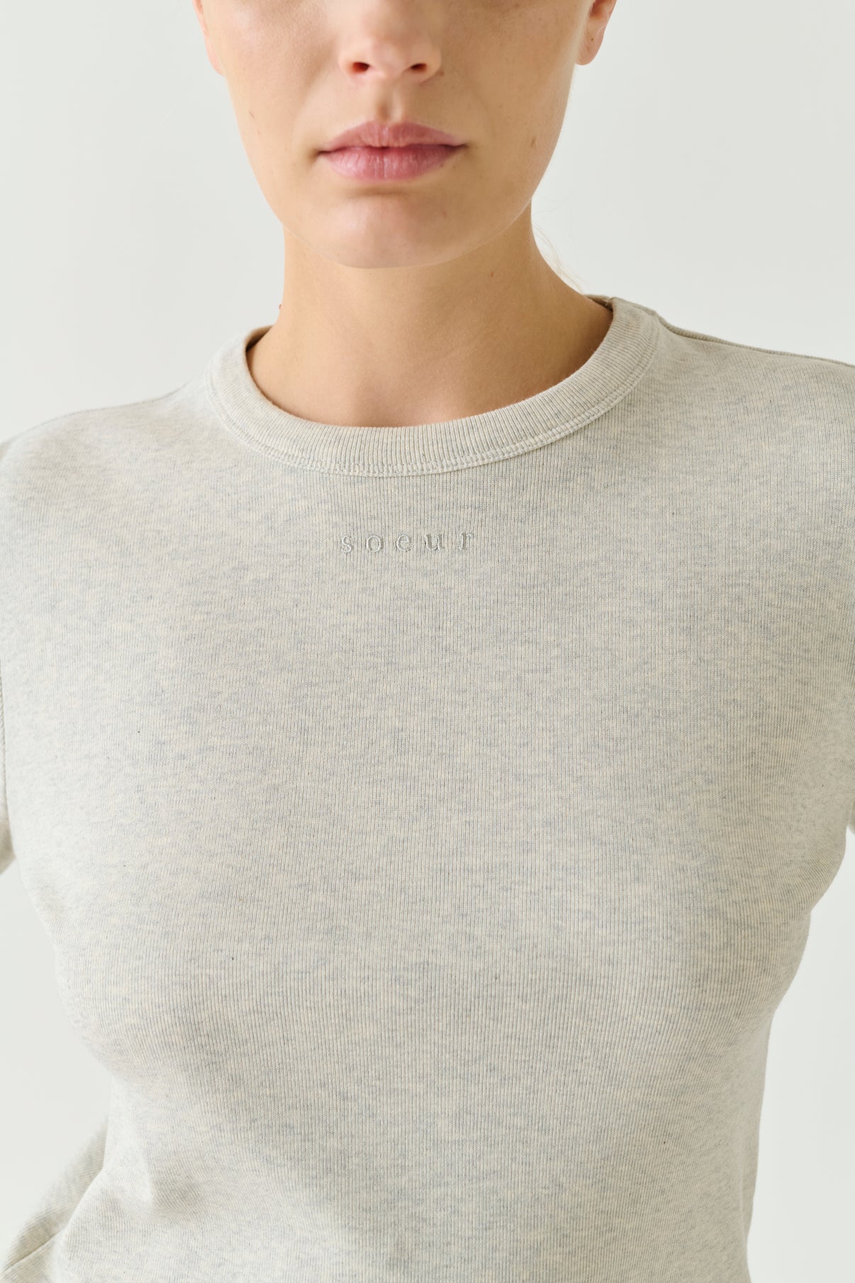 Tee-Shirt Flavie - Gris Chiné - Coton - Femme vue 4