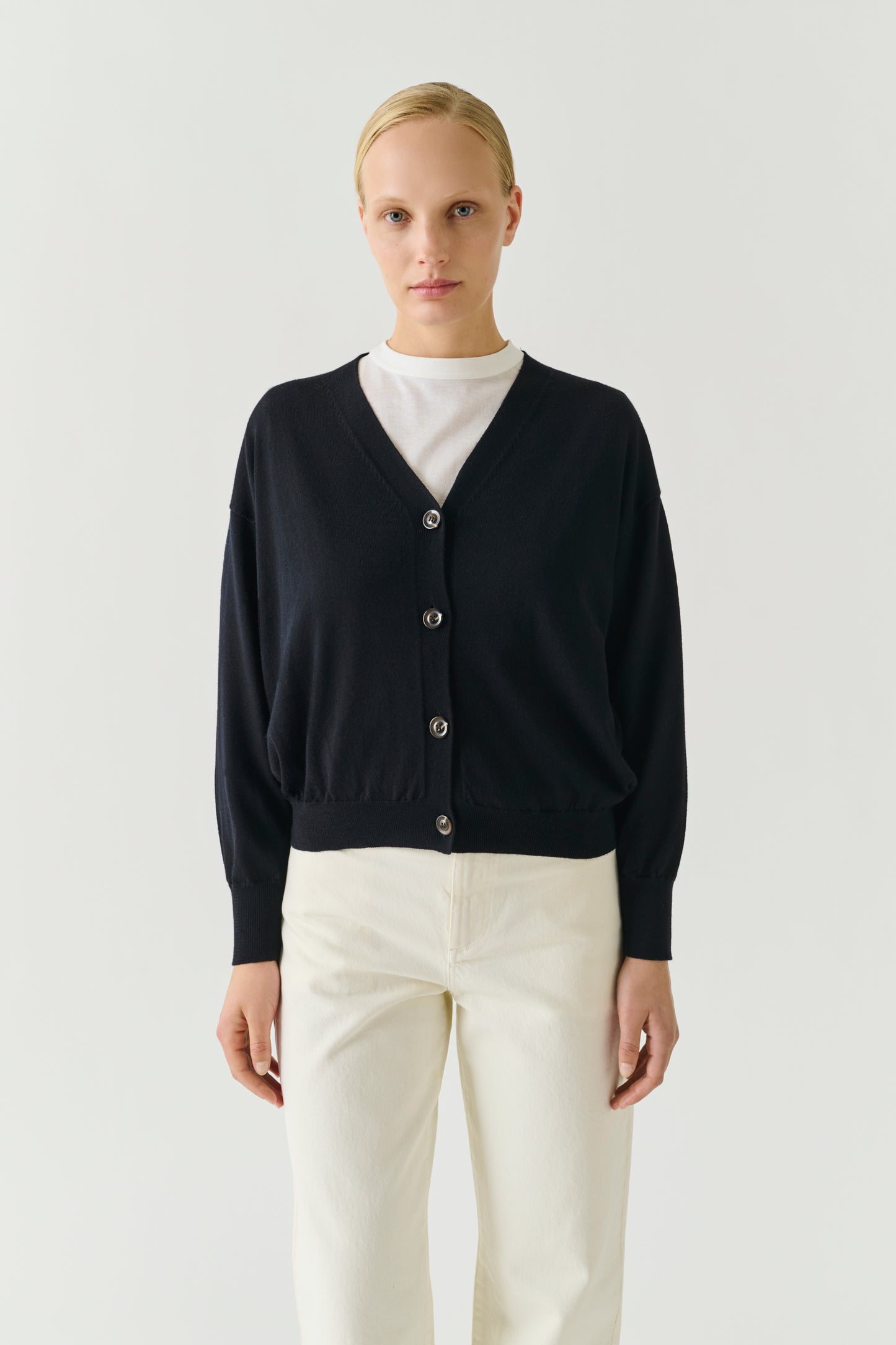 Cardigan Idem - Noir - Laine Mérinos - Femme